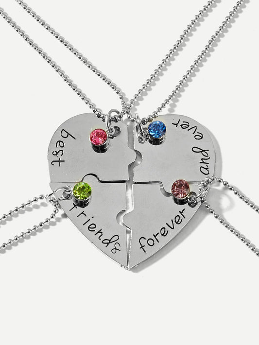 قلادة حجر الراين قابلة للتقسيم - 4 قطع