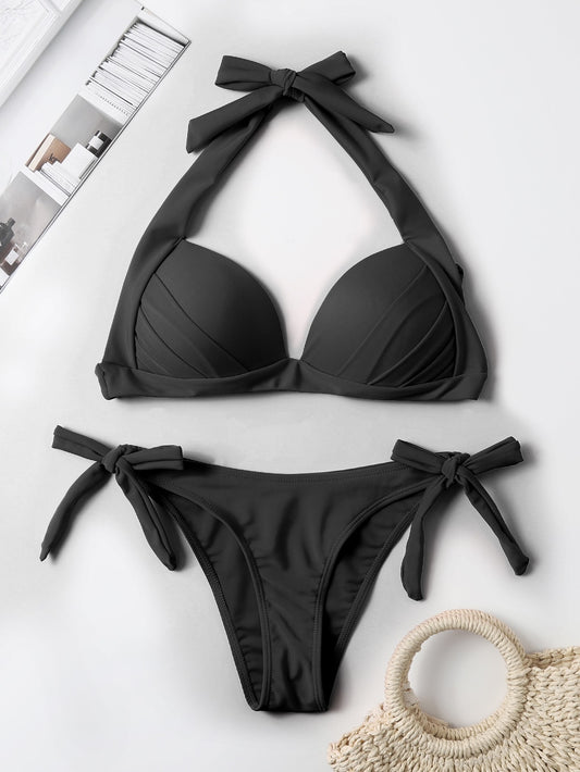 ملابس سباحة بيكيني معقود جانبي برسن