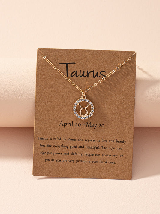 قلادة بتعليقة رمز برج بديكور حجر الراين