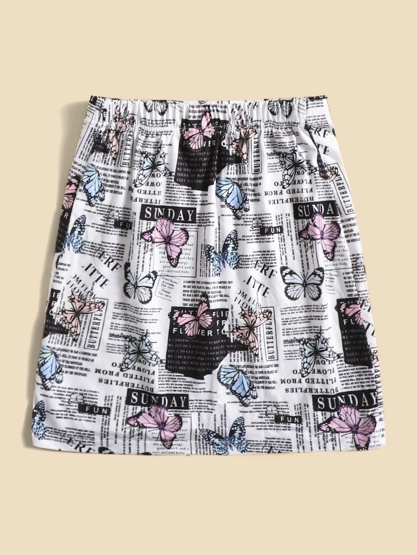 تنورة بنات صغيرات سهلة للإرتداء بطبعة فراشة مناسبة لأجواء الصيف