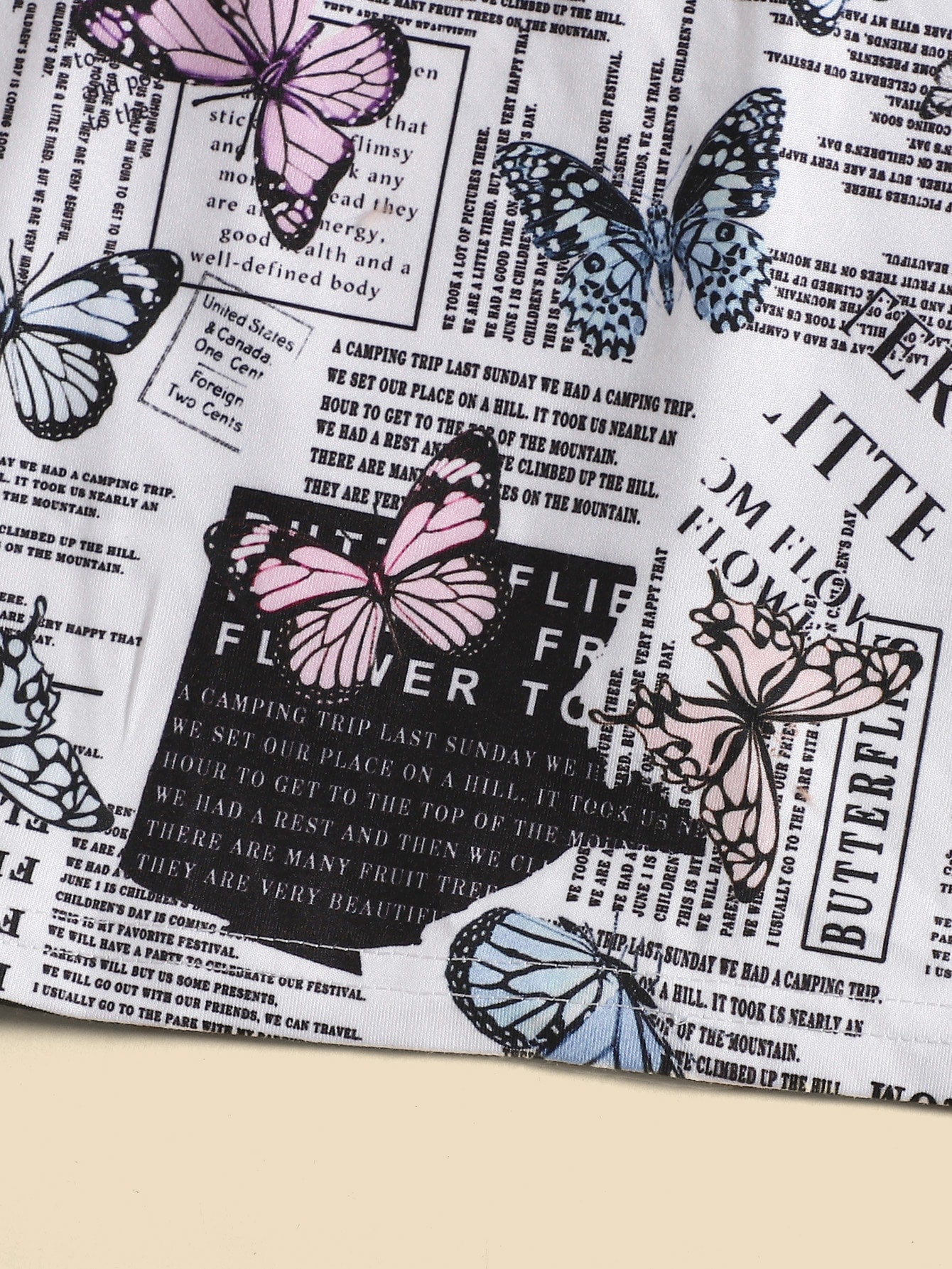 تنورة بنات صغيرات سهلة للإرتداء بطبعة فراشة مناسبة لأجواء الصيف