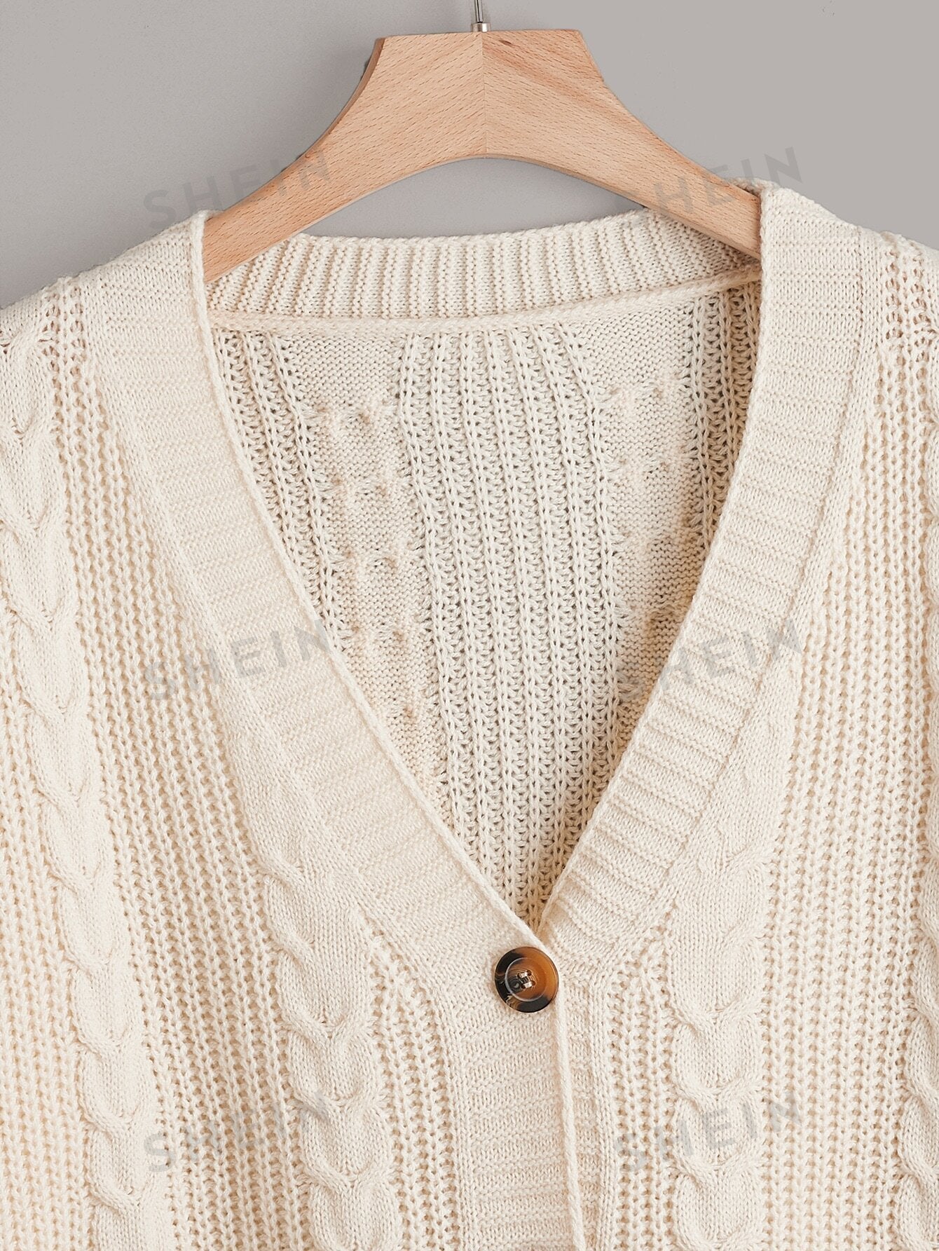 مقاس كبير كارديجان منسوجة بطبقات متقاطعة أكمام فانوس