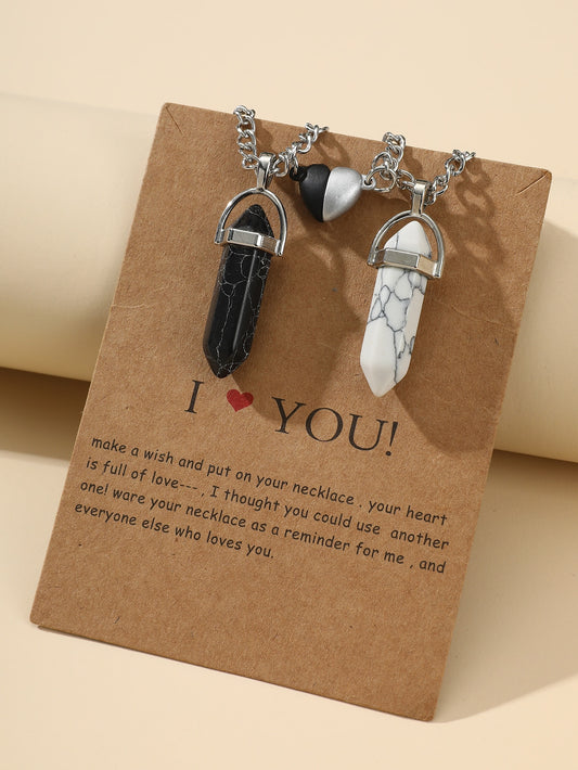 قلادة مزخرف بحجر 2 قطع