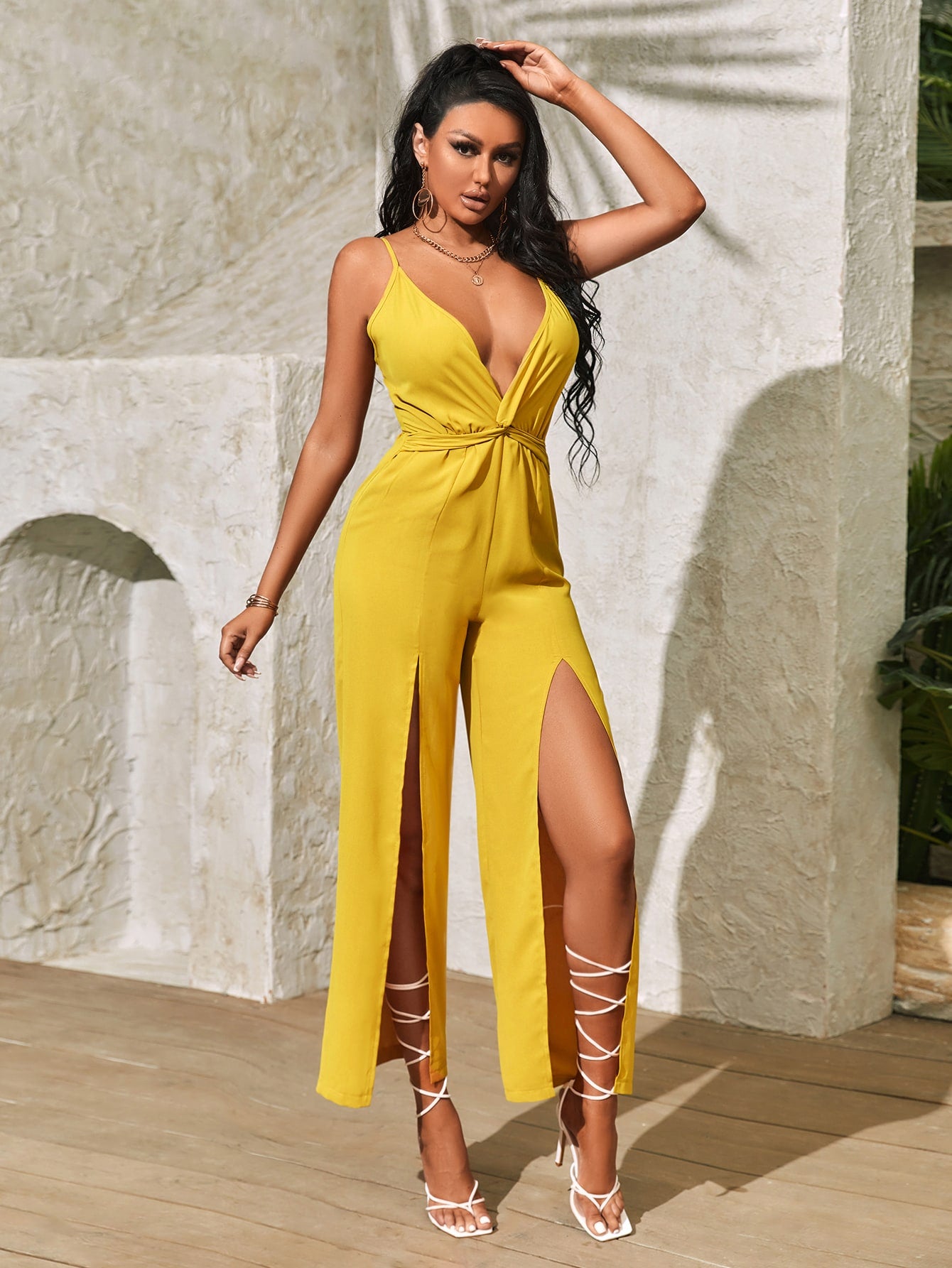 جمبسوت كامي ملفوفة فتحة للفخذ