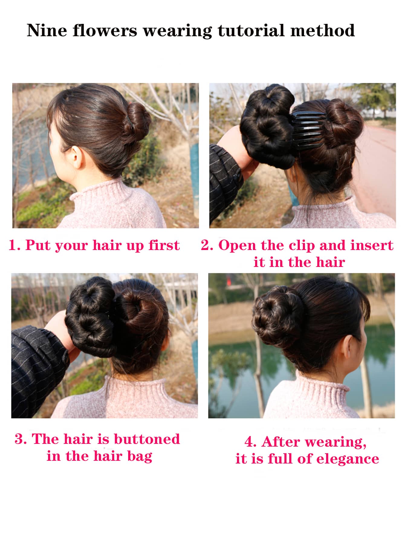 لألياف الاصطناعية كعكة شعر مع قباضة باروكة