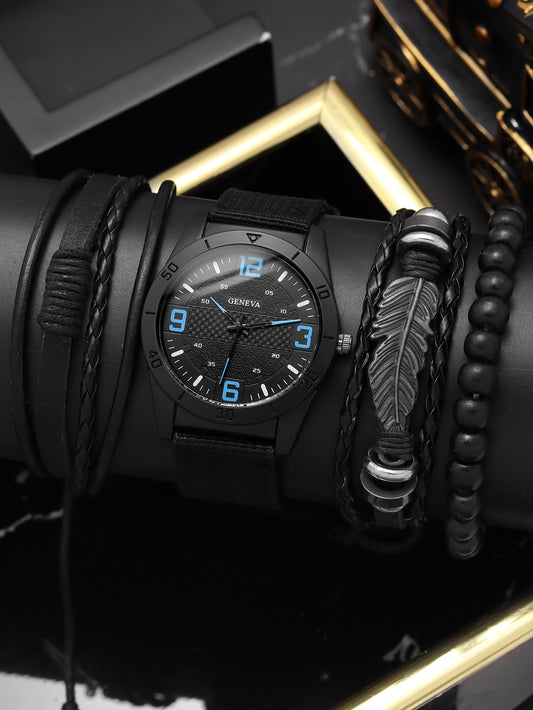 مجموعة 4 ساعات رجالية كوارتز