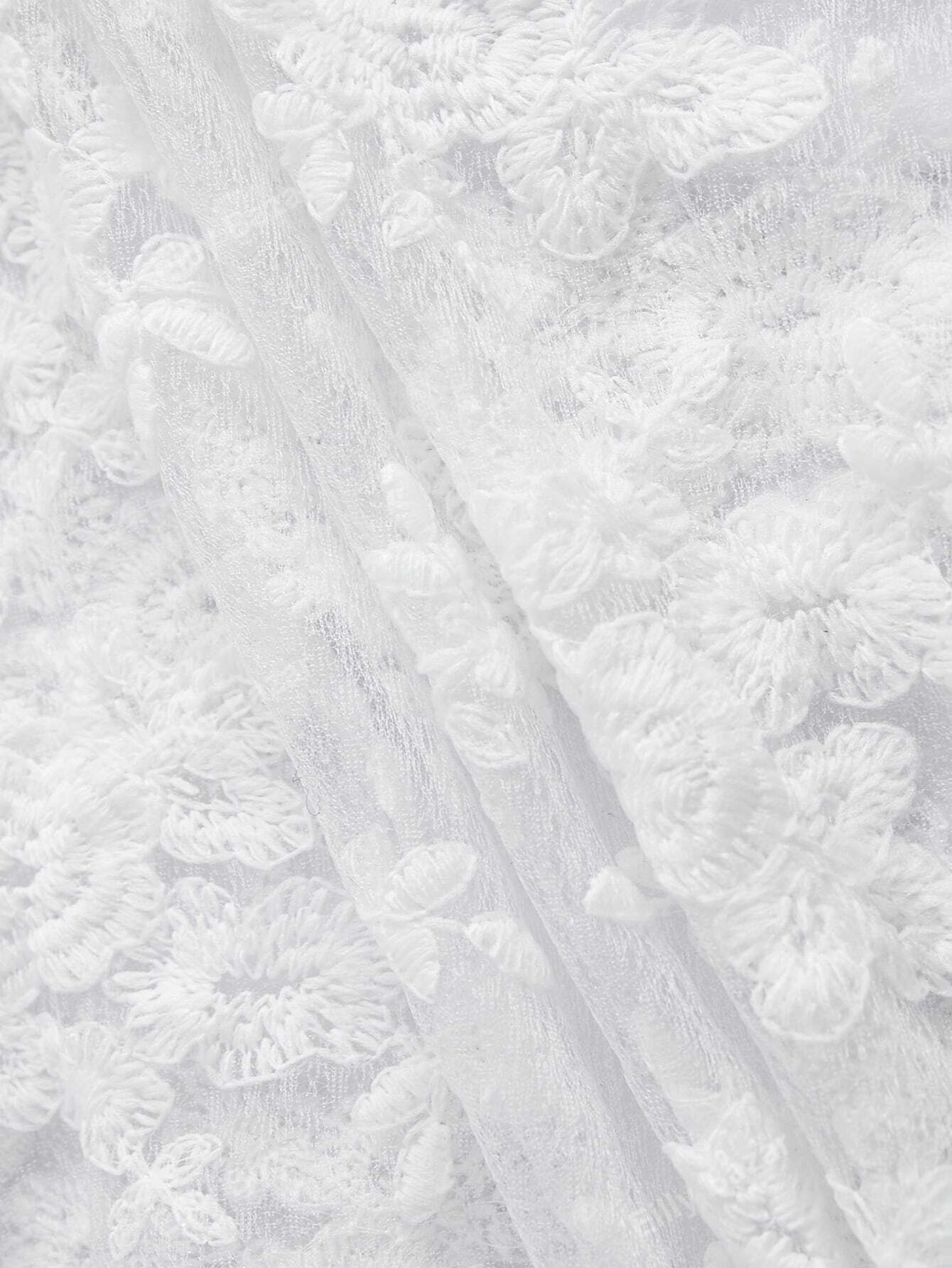 لباس علوي شبكي مطرز بربطة عنق