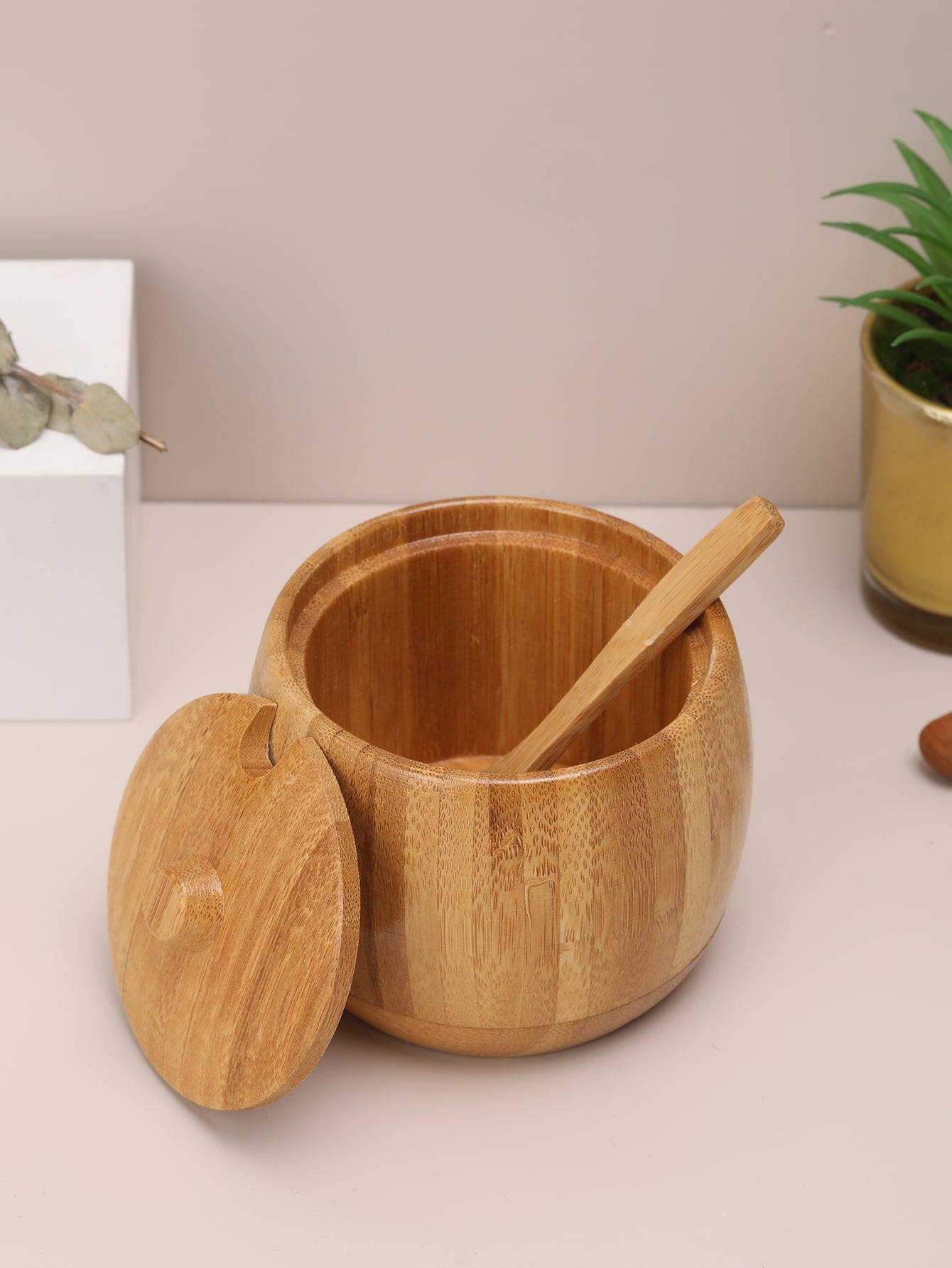 جرة التوابل خشب قطعة واحدة