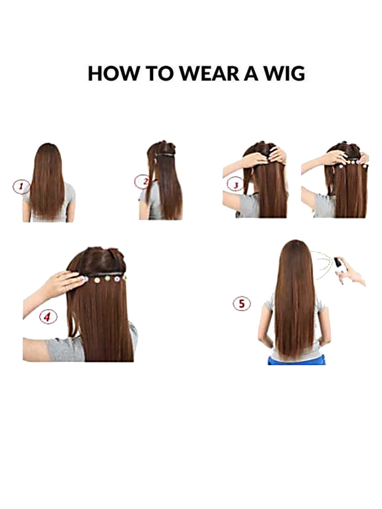 وصلة شعر دبابيس متوسط مجعد لألياف الاصطناعية 2 قطع باروكة