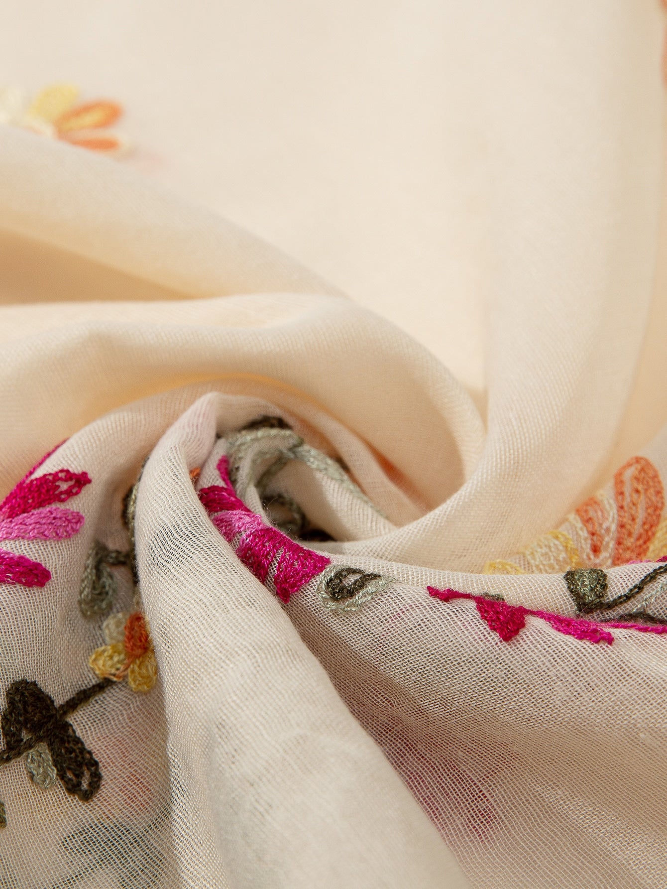 وشاح مطرز الأزهار موضة الى اليومي قطعة واحدة نساء