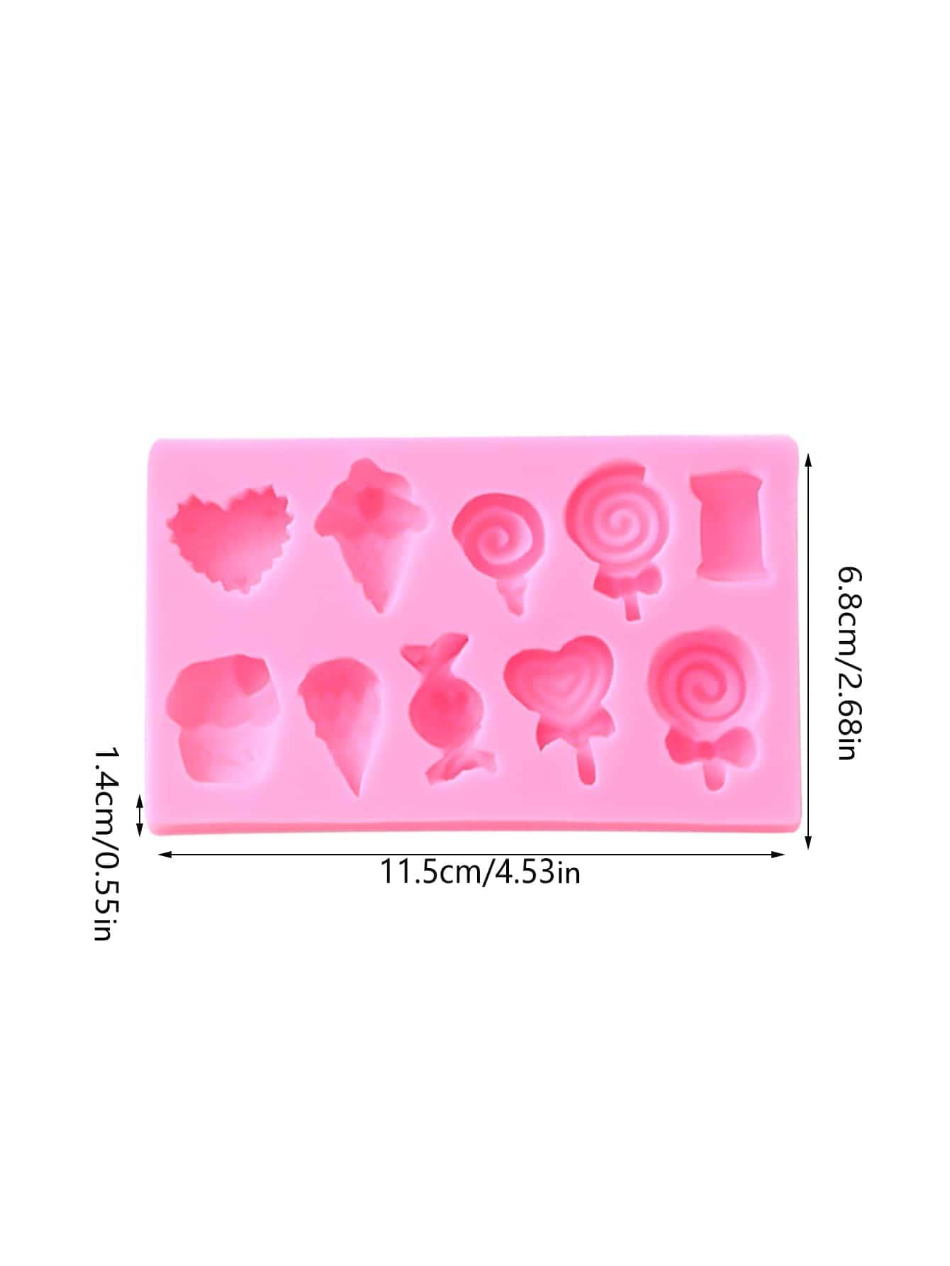 قالب سيليكون قلب و مصاصة شكل DIY قطعة واحدة