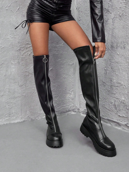 بوت كاحل بسحاب أمامي مزين بحلقات - بوت عطلة جزمة بيع الصيف