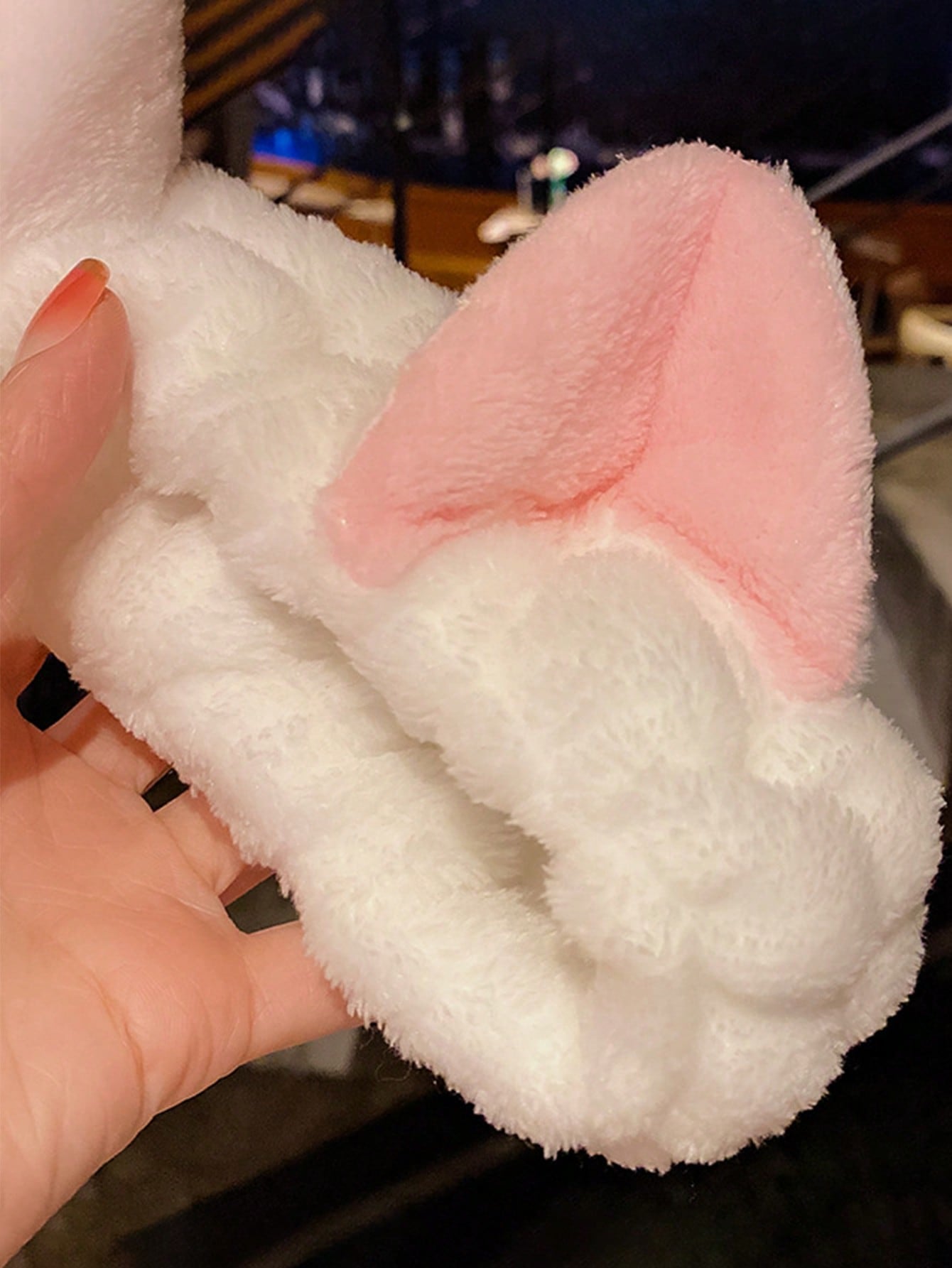 شريط شعر قطني مزخرف بأذن كرتونية محبوك بشعر ناعم وجذاب