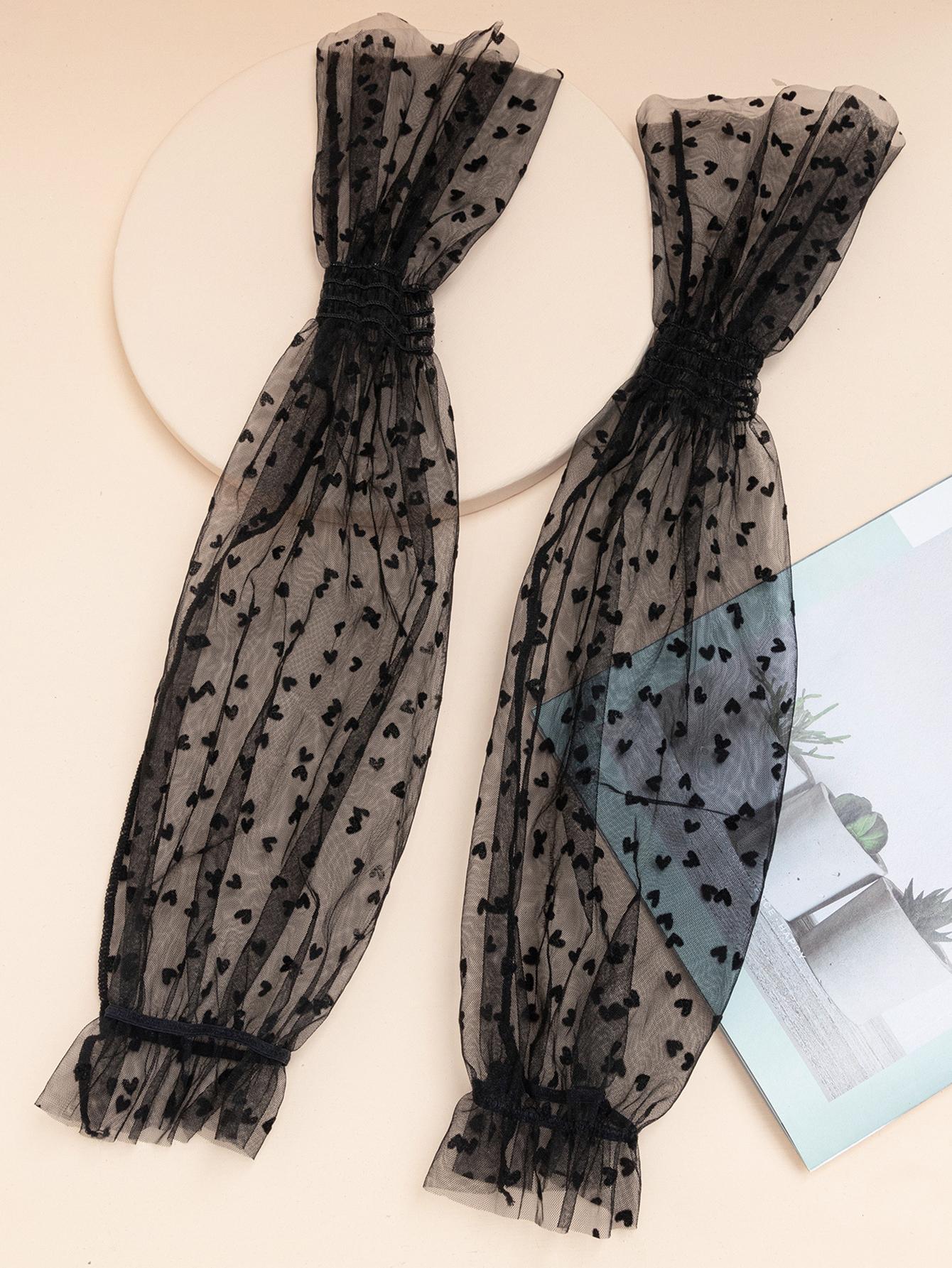 أكمام ذراع نمط القلب مقلم بكشكش