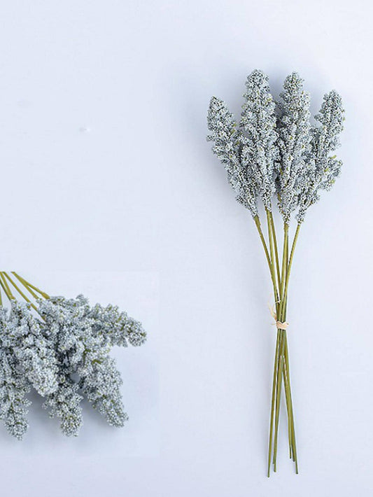 6 قطع أبيض، وردي غامق، أرجواني غامق، أرجواني فاتح، أخضر، أزرق، مشمش، بيج آذان قمح صناعية وسنيبلات