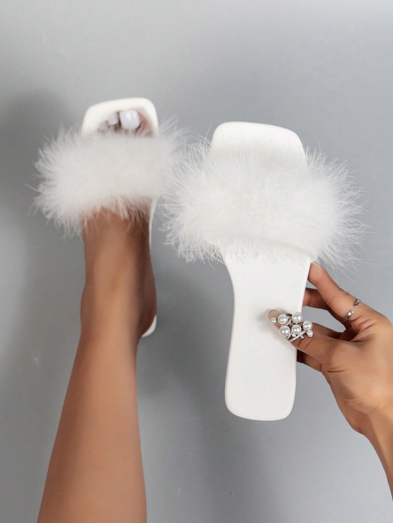 براقة صنادل سلايد الى زغبي رباط واحدة صنادل مسطح