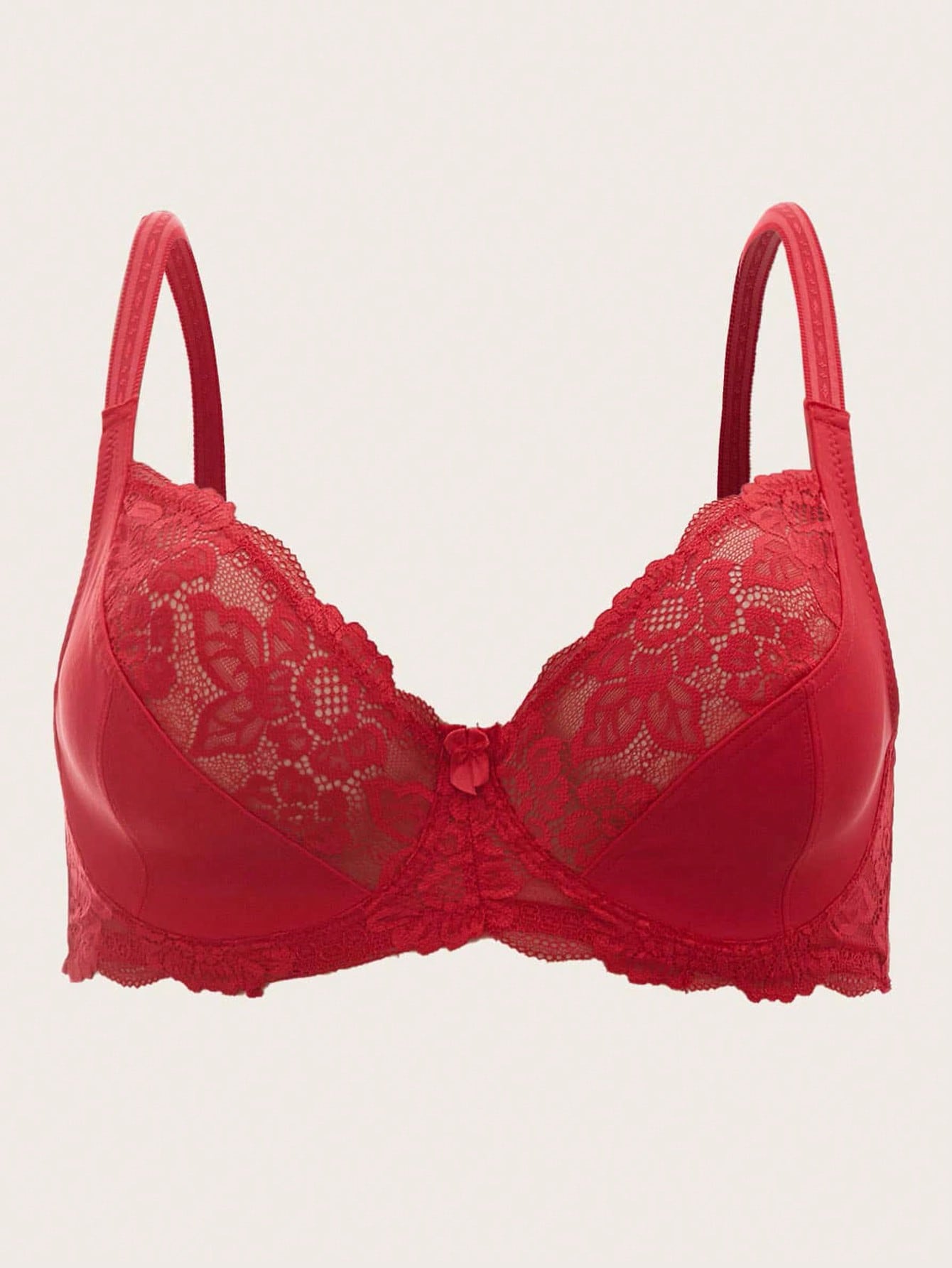 حمالة صدر دانتيل متباين اللون حلقة معدني مقاس كبير