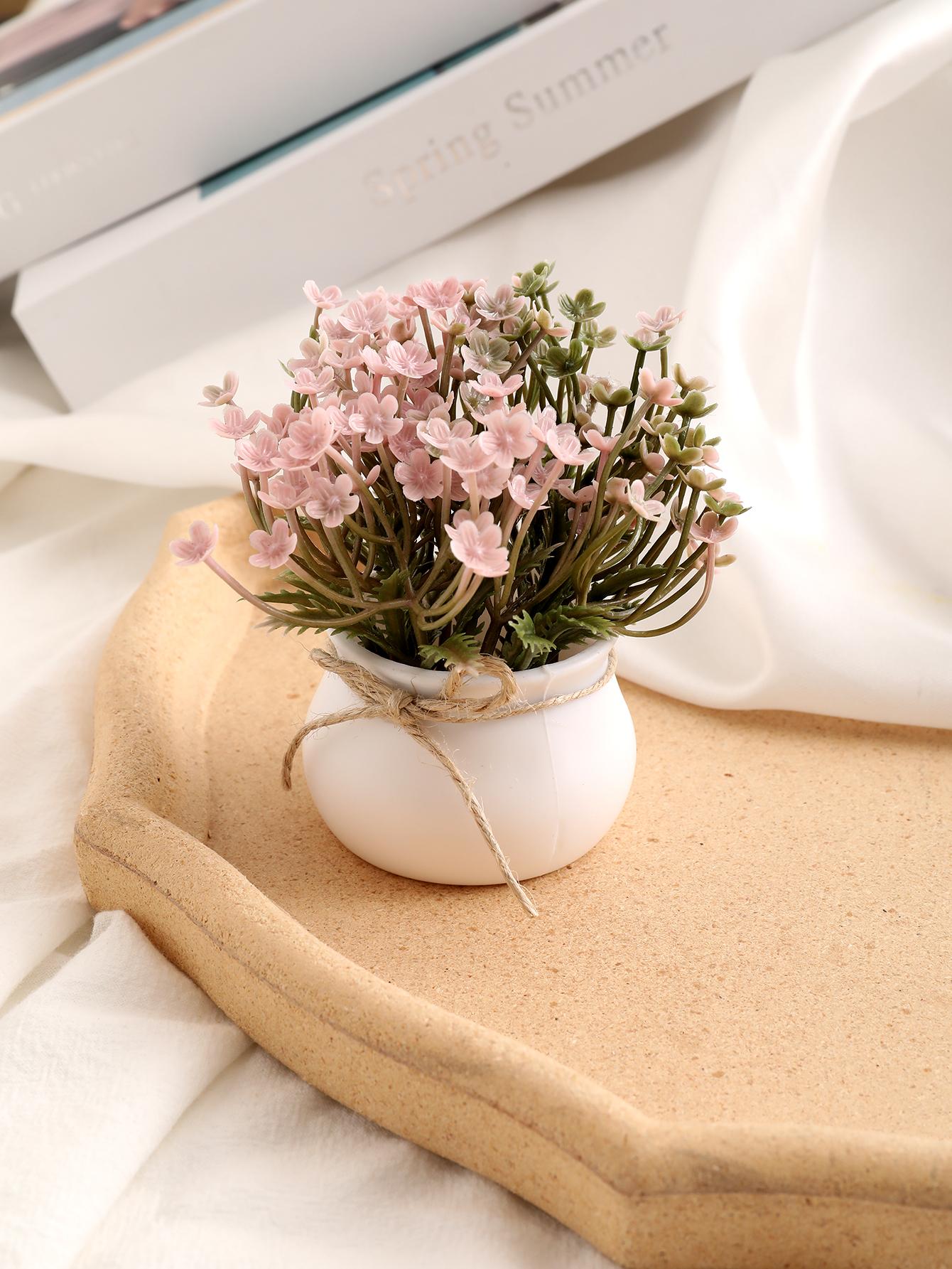 صناعي وعاء وردي pvc بلاستيك لطيفة مزهرية نبات الى منزل زخرفة قطعة واحدة للاطفال