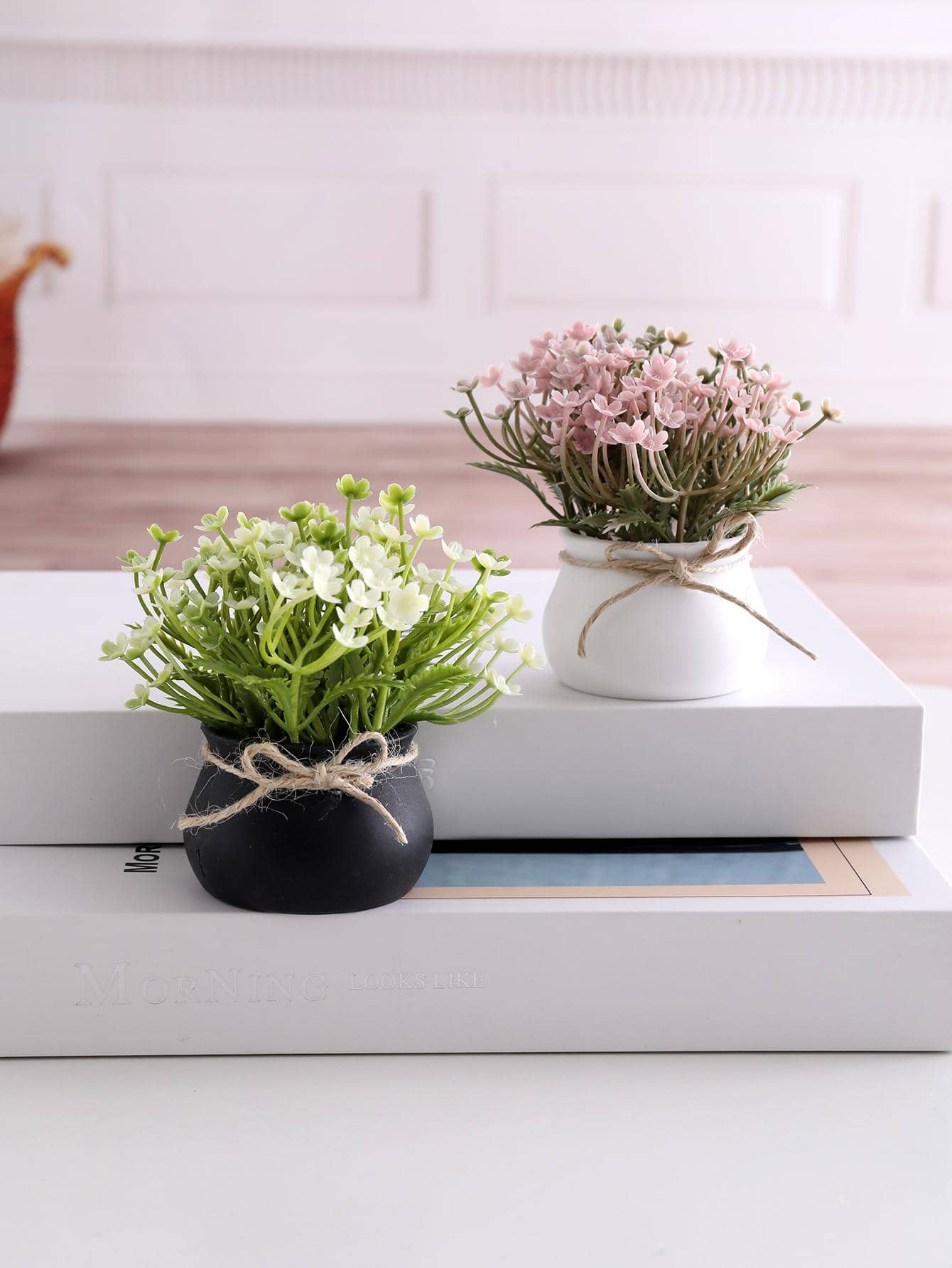 صناعي وعاء وردي pvc بلاستيك لطيفة مزهرية نبات الى منزل زخرفة قطعة واحدة للاطفال