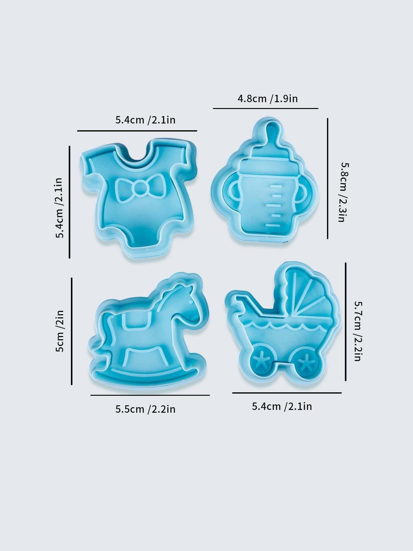 قالب كعكة PP بسكويت إبداع زجاجة الرضاعة و عربة شكل الى مطبخ 4قطعات/طقم