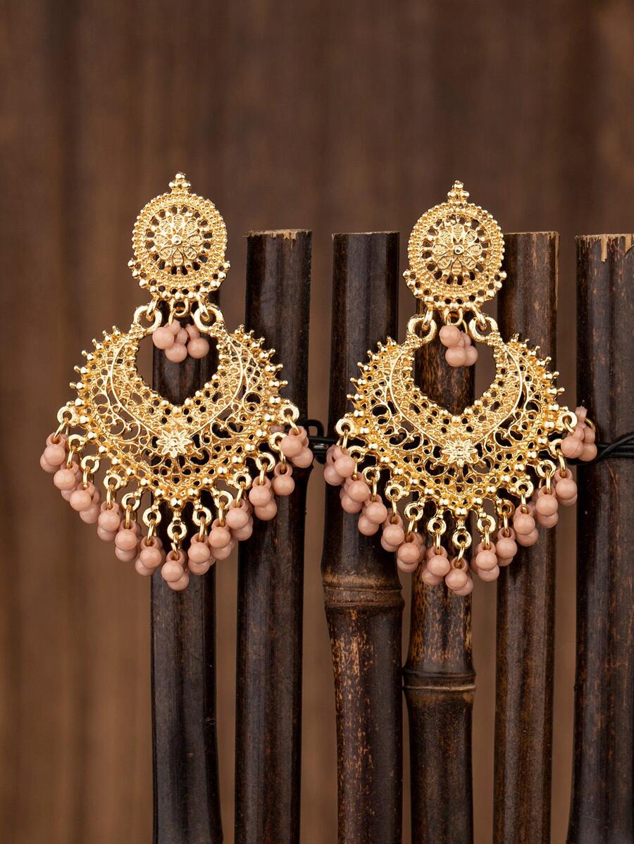 أقراط متدلية الموضة سبائك الزنك خرز شرابة للنساء الزخرفة اليومية زوج واحد