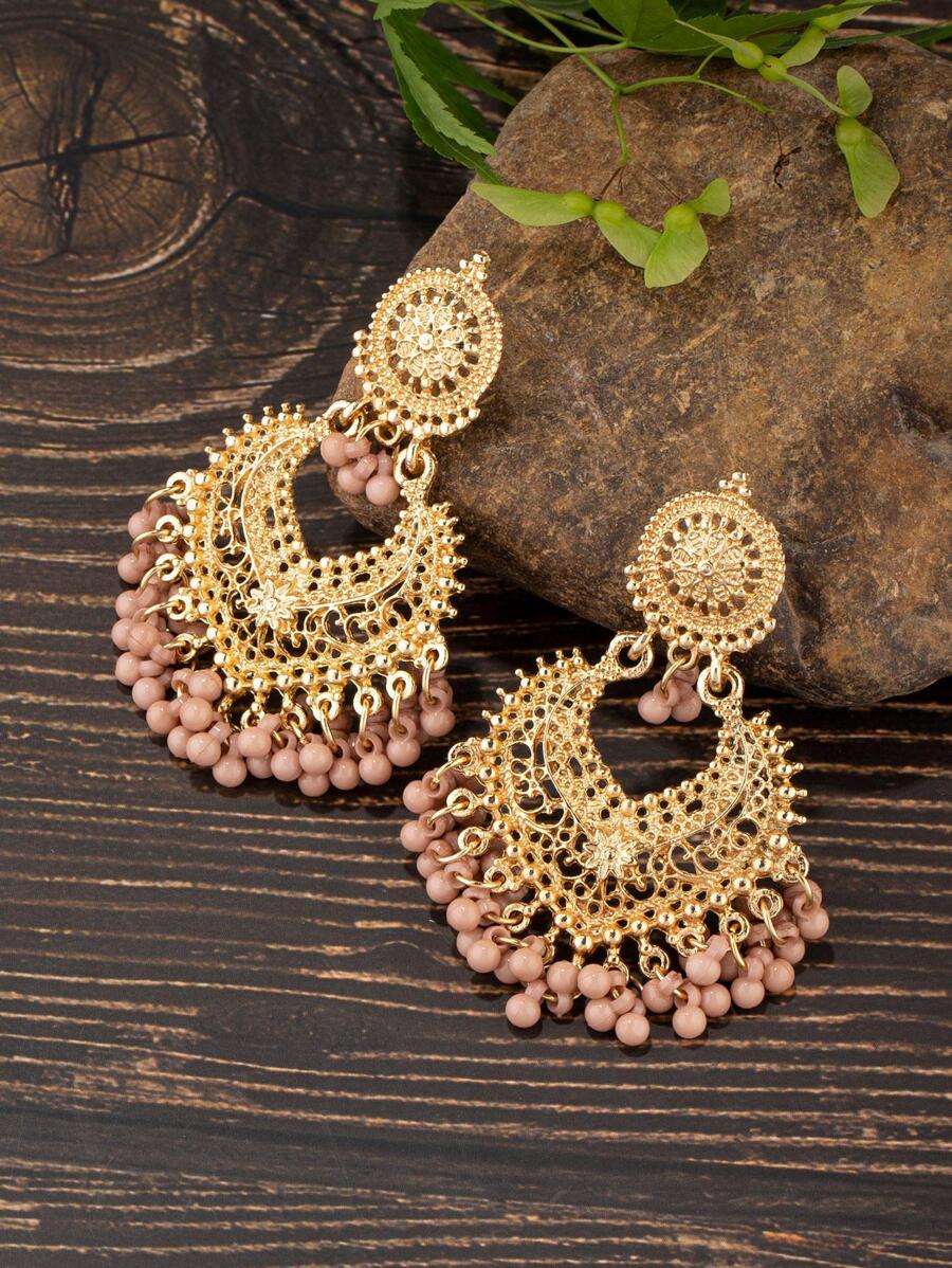 أقراط متدلية الموضة سبائك الزنك خرز شرابة للنساء الزخرفة اليومية زوج واحد