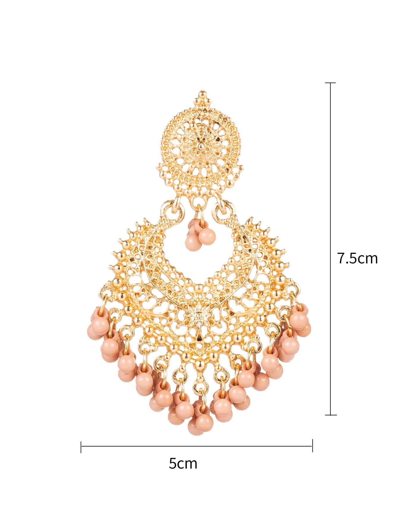 أقراط متدلية الموضة سبائك الزنك خرز شرابة للنساء الزخرفة اليومية زوج واحد