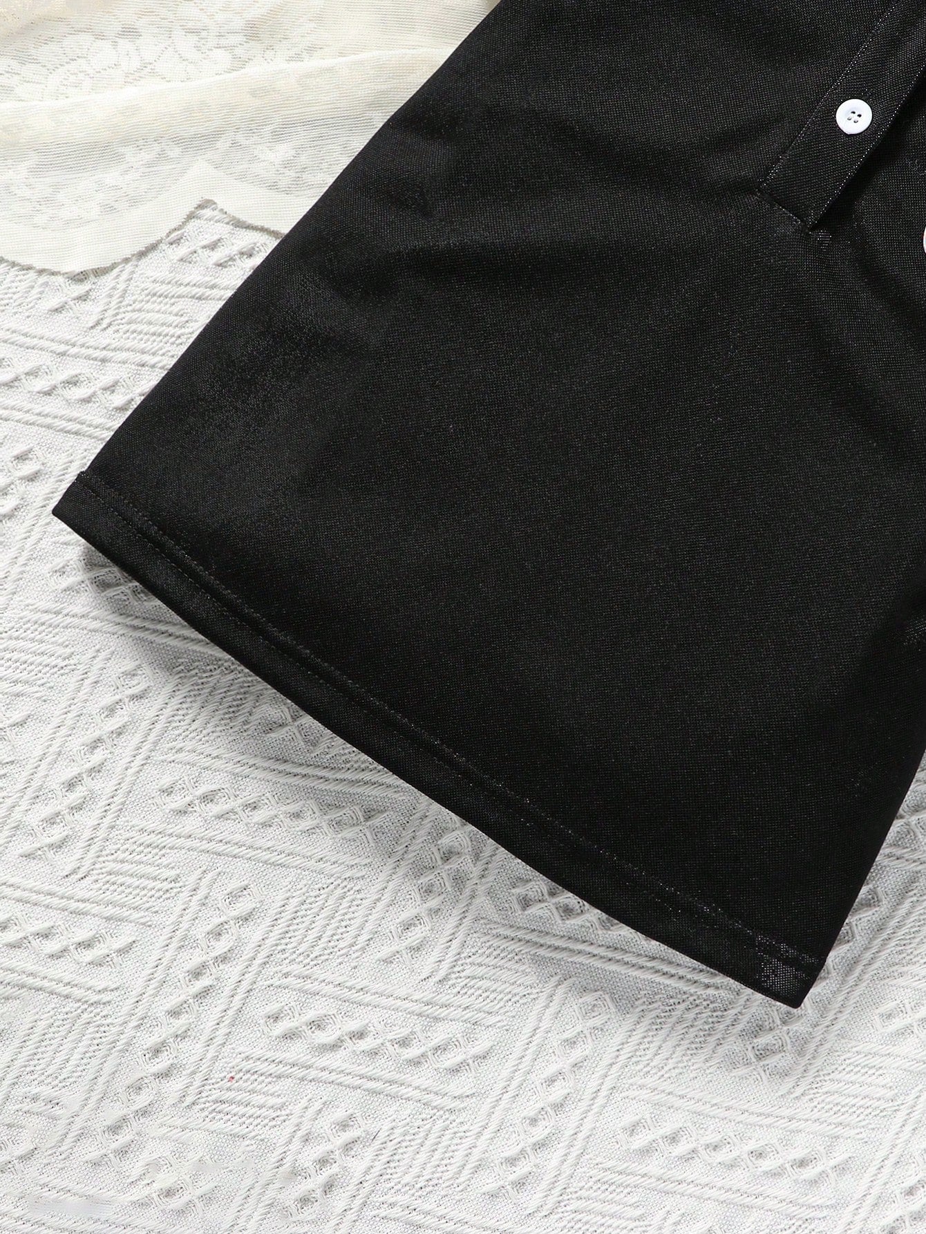 فستان مصحح بدب بعنق بولو اكمام منتفخة للاطفال