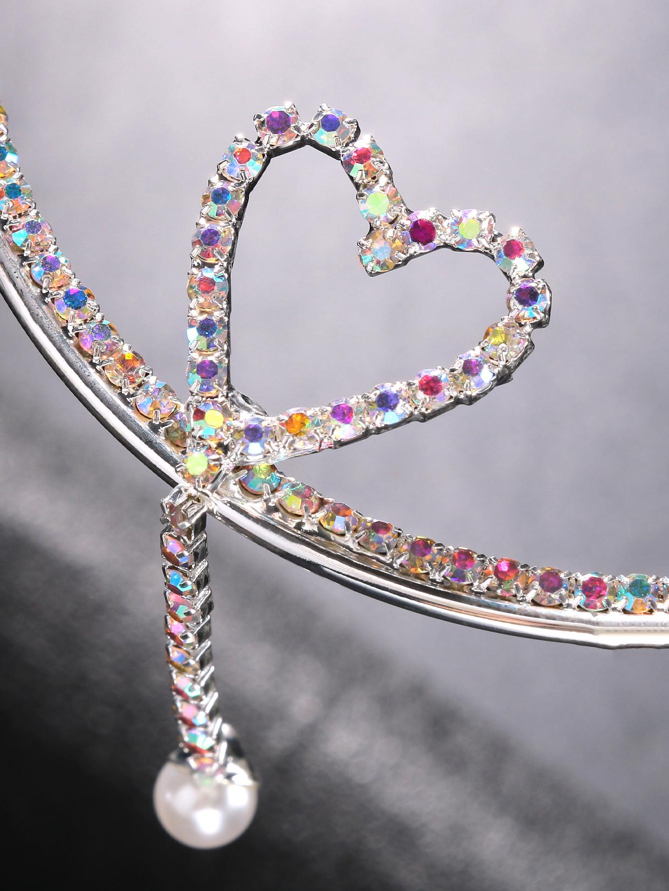 إطار فضة لون حجر الراين Love تصميم نظارات قطعة واحدة