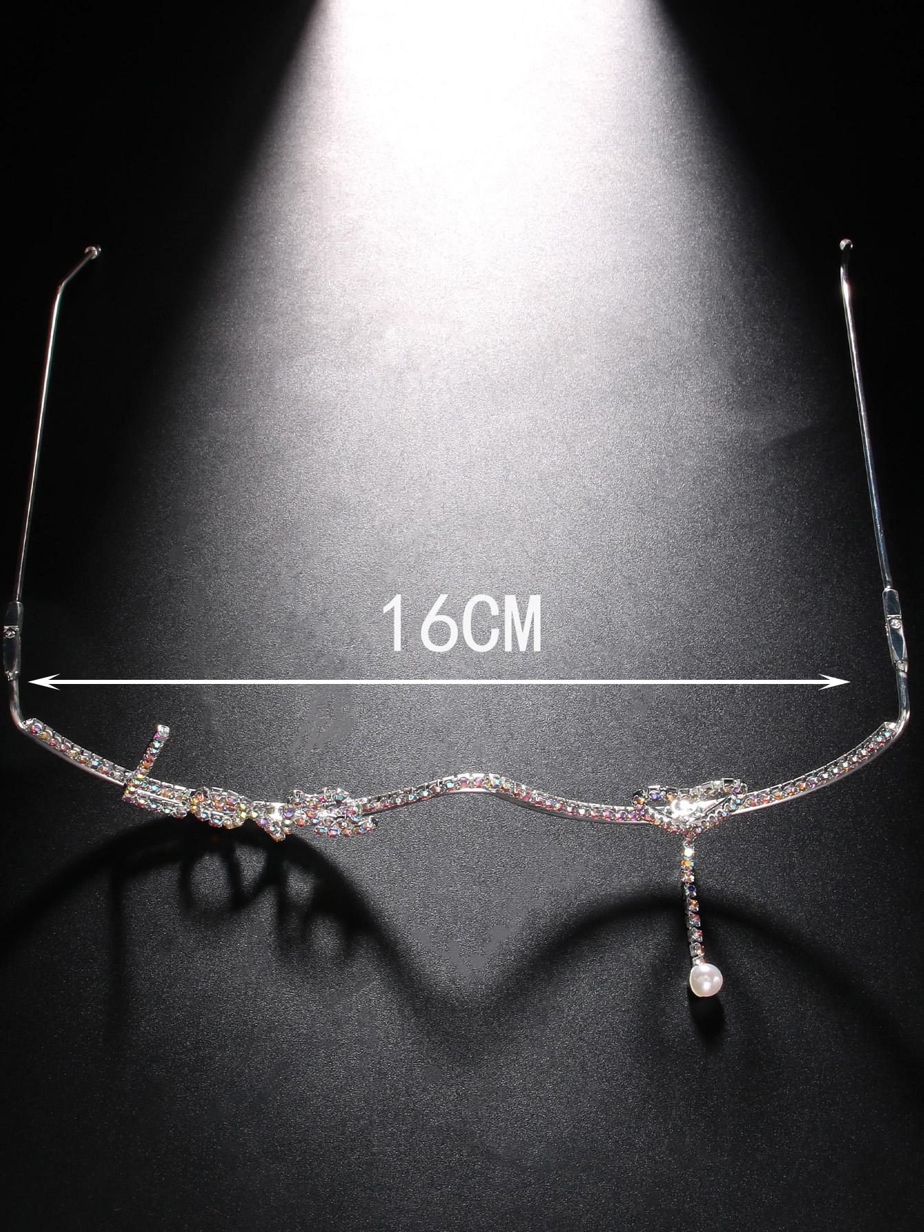 إطار فضة لون حجر الراين Love تصميم نظارات قطعة واحدة