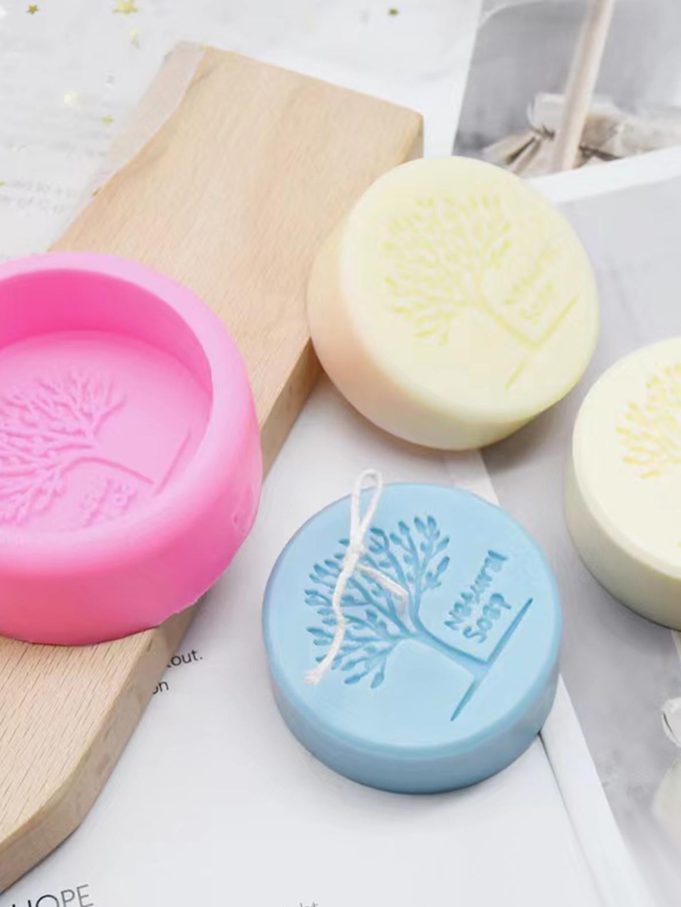 صابون طبيعي مصنوع يدويًا بنمط شجرة قطعة واحدة، لإعداد الشموع والجص والسيليكون المعطر والتشكيل الناعم