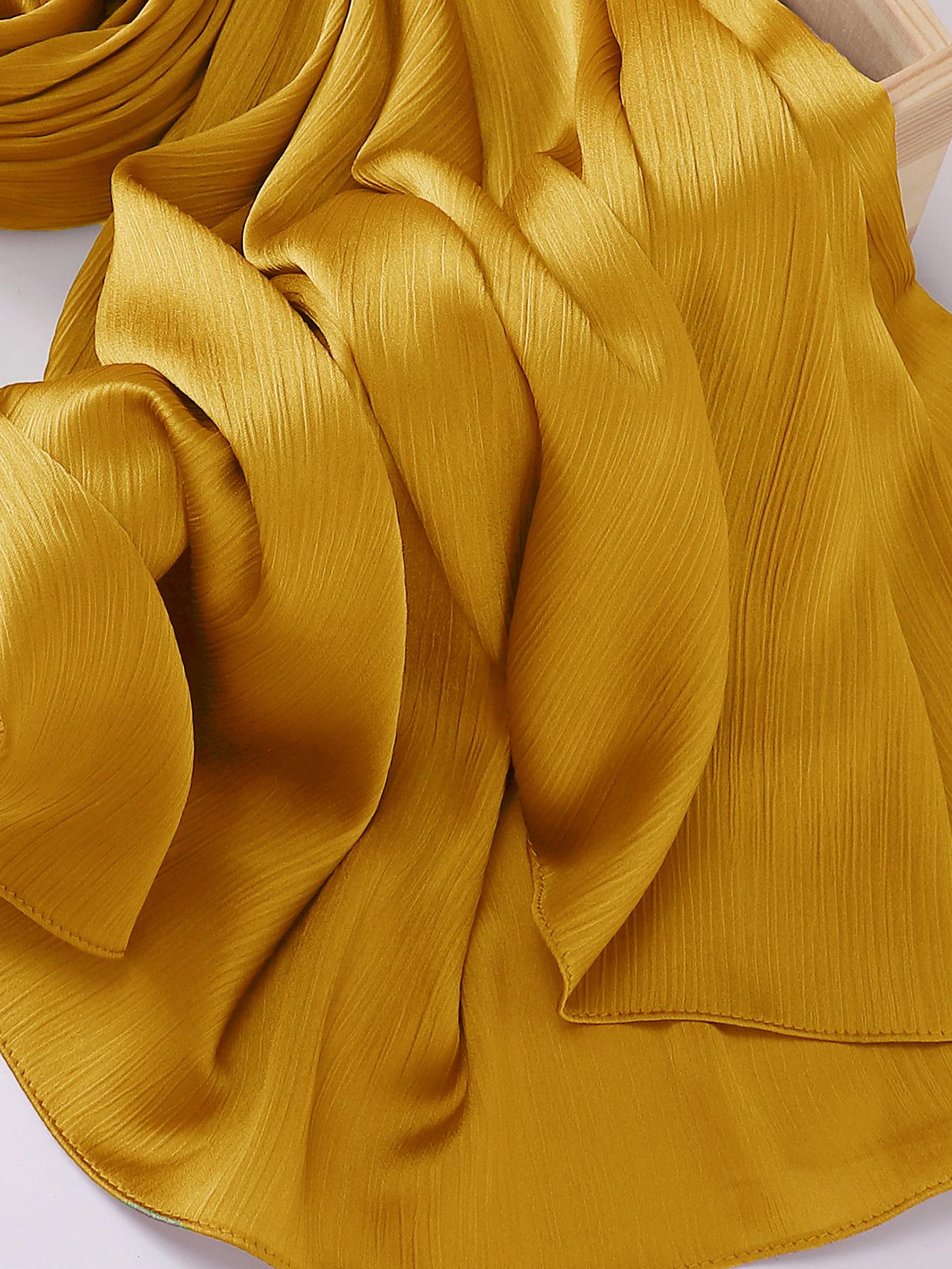 حجاب من الحرير المجعّد النسائي وشاح الرأس