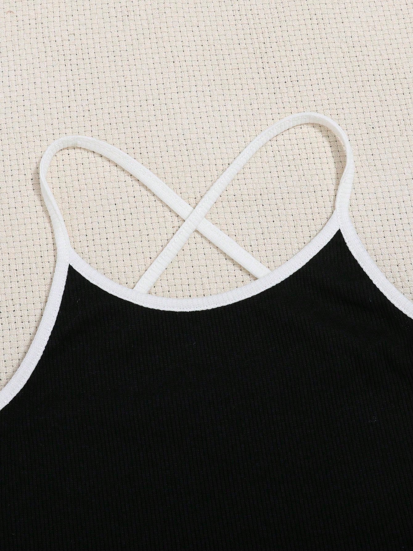 صدرية كامي شريط متباين متقاطع خلفي للبنات الصغار