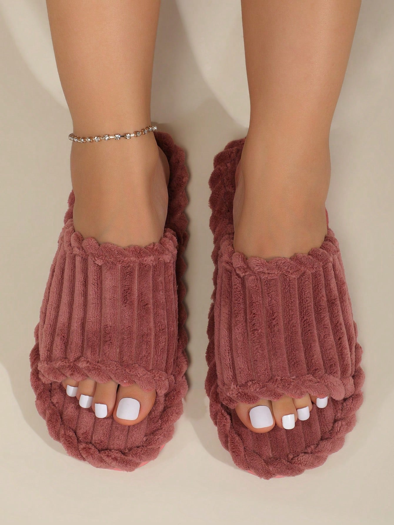 نعال فرائية للنساء للإرتداء بدون ربط، سميكة القاع للاستخدام الداخلي والخارجي،كثيفة وناعمة، أحذية بوت هلالي للخريف/الشتاء