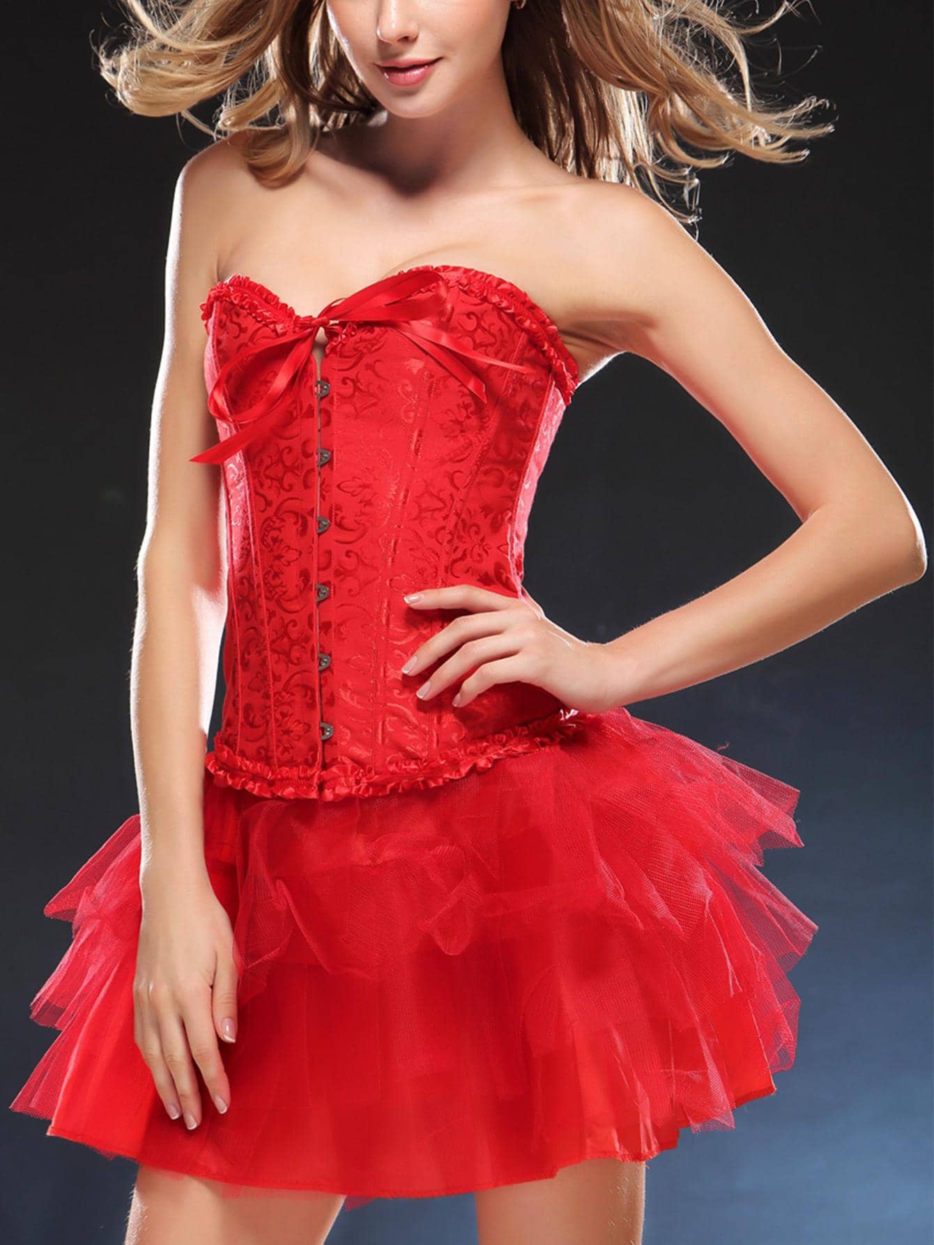 قميص نسائي أحمر من نمط الكورسيه ،قميص داخلي بشكل كورسيه تدريب خصر باستايل القصر