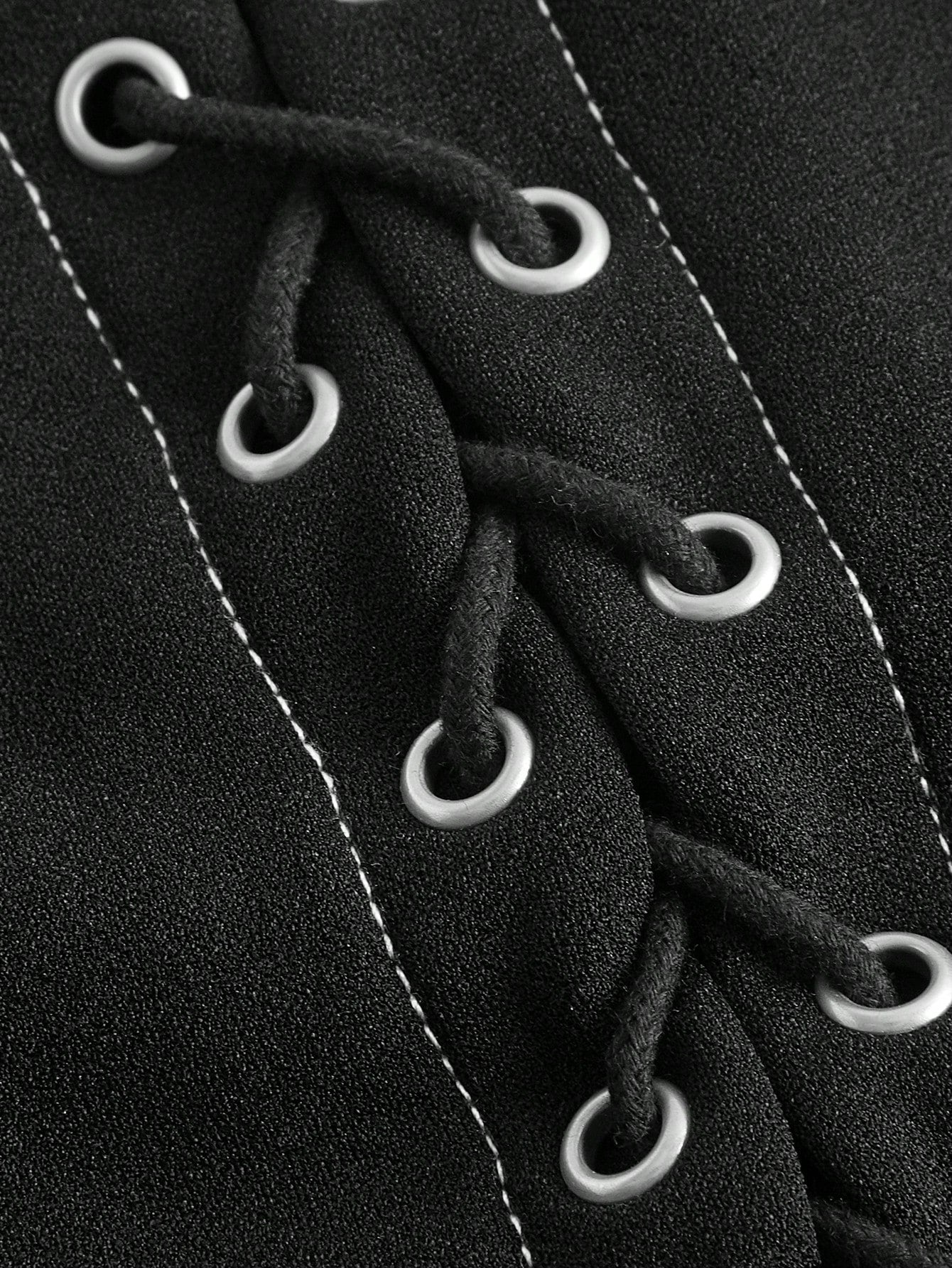 بلوزة 2 في 1 رباط امامي اكمام منتفخة