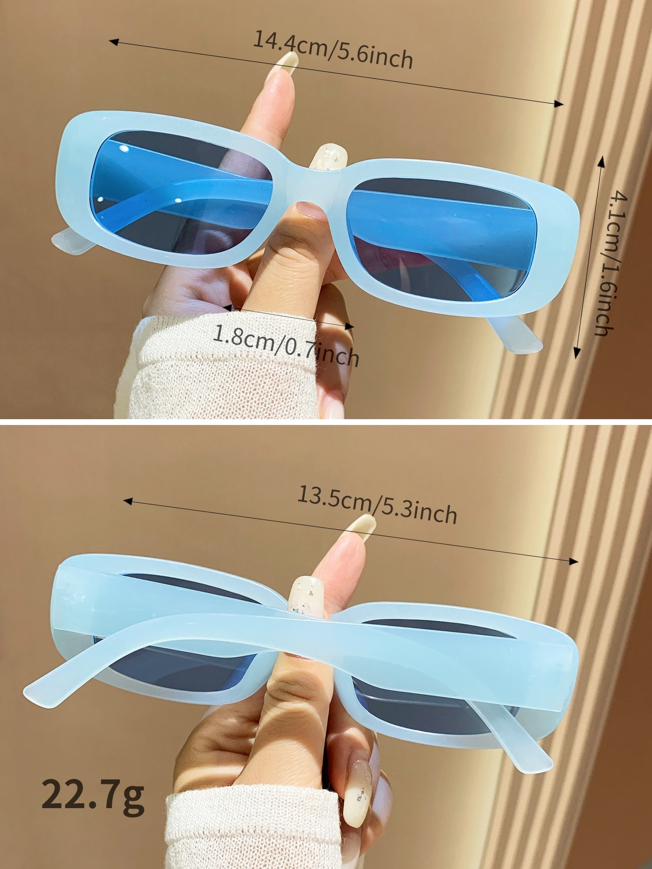 زوج نظارات بإطار بلاستيكي مربع صيفي رياضي موضة للنساء كإكسسوارات شاطئية