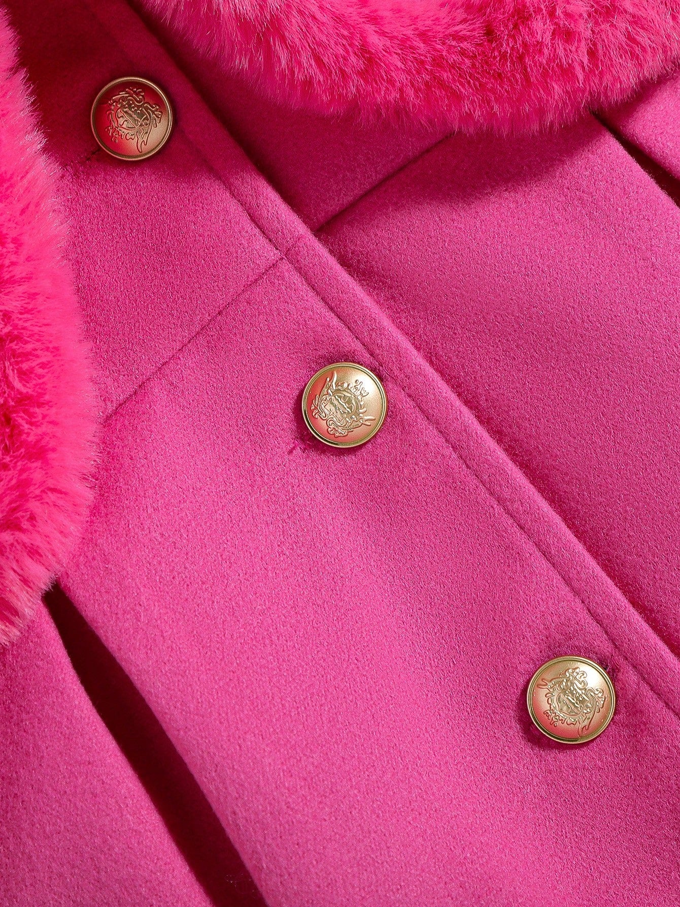 للبنات الاطفال مقلم زغبي تجاعيد مطوية معطف & قبعة