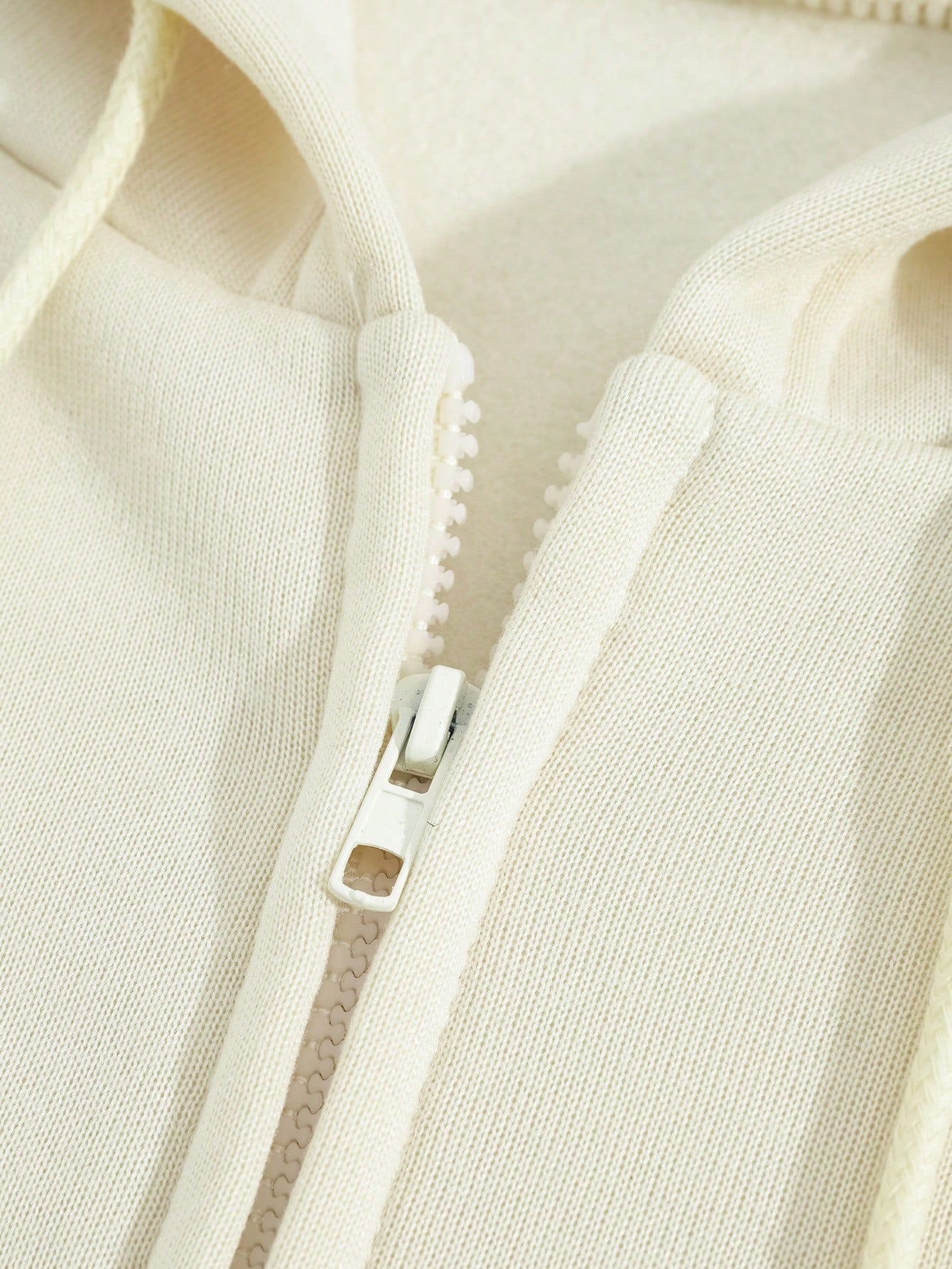 EZwear هودي موحدة اللون سستة رباط مبطن حراري
