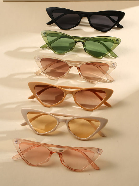 6 أزواج من النظارات الشمسية بشكل عين القطة للنساء اكسسوارات شاطئ