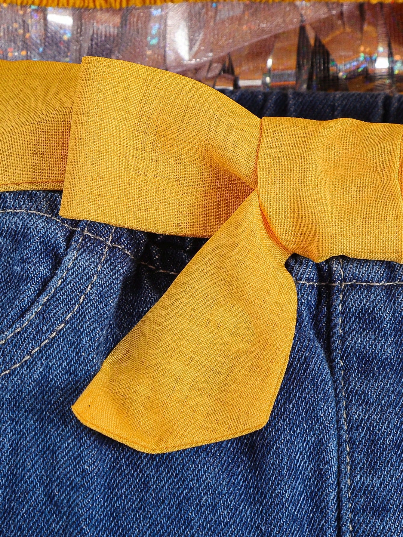 للاطفال مقلم بكشكش صدرية كامي & قص خام ممزق حزام شورت دنيم