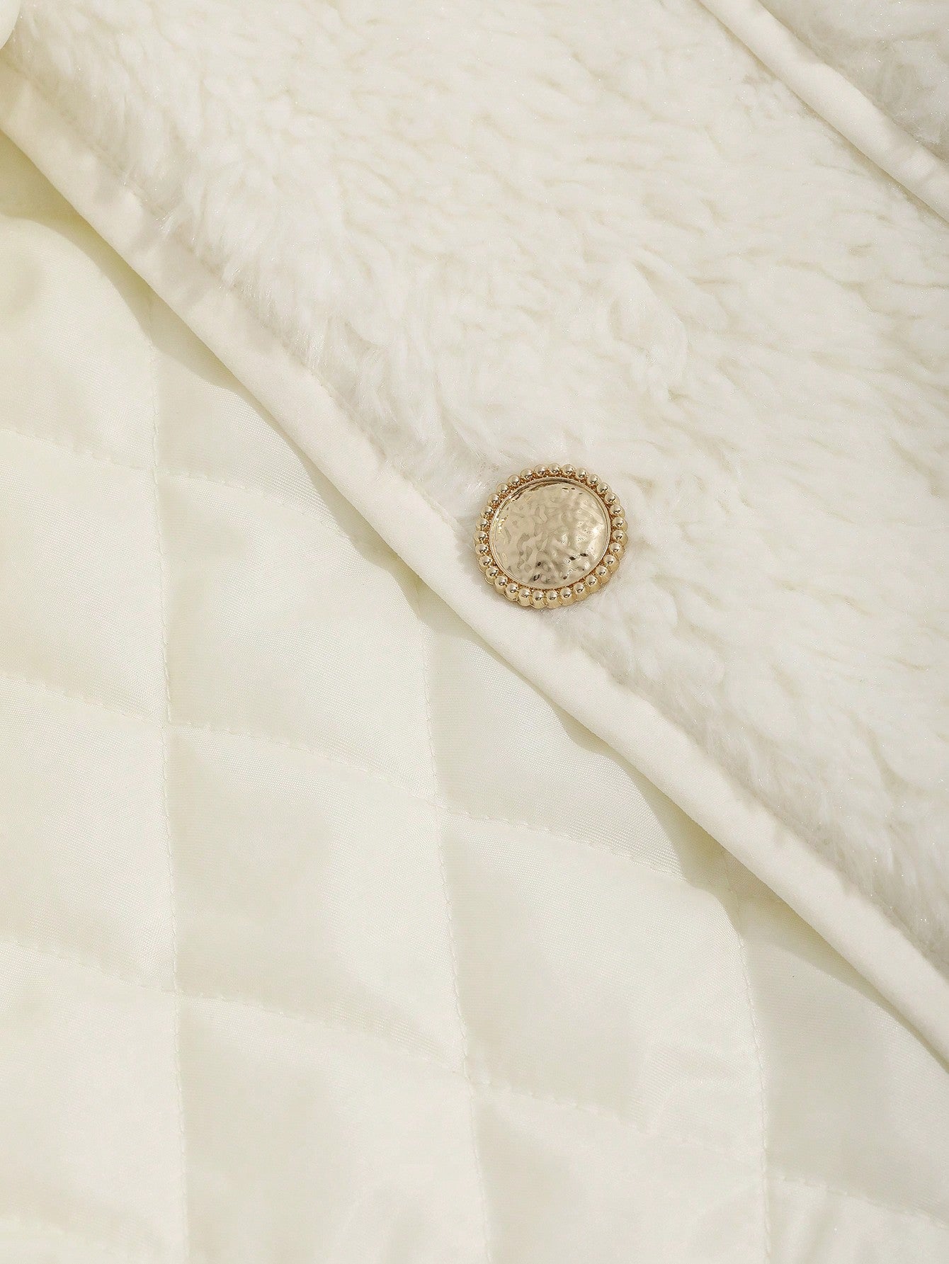 معطف صدري جيب مزدوج أزرار أمامية تيدي