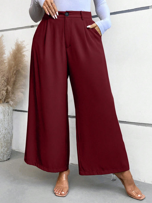 بنطلون بدلة ساق عريضة مقاس كبير