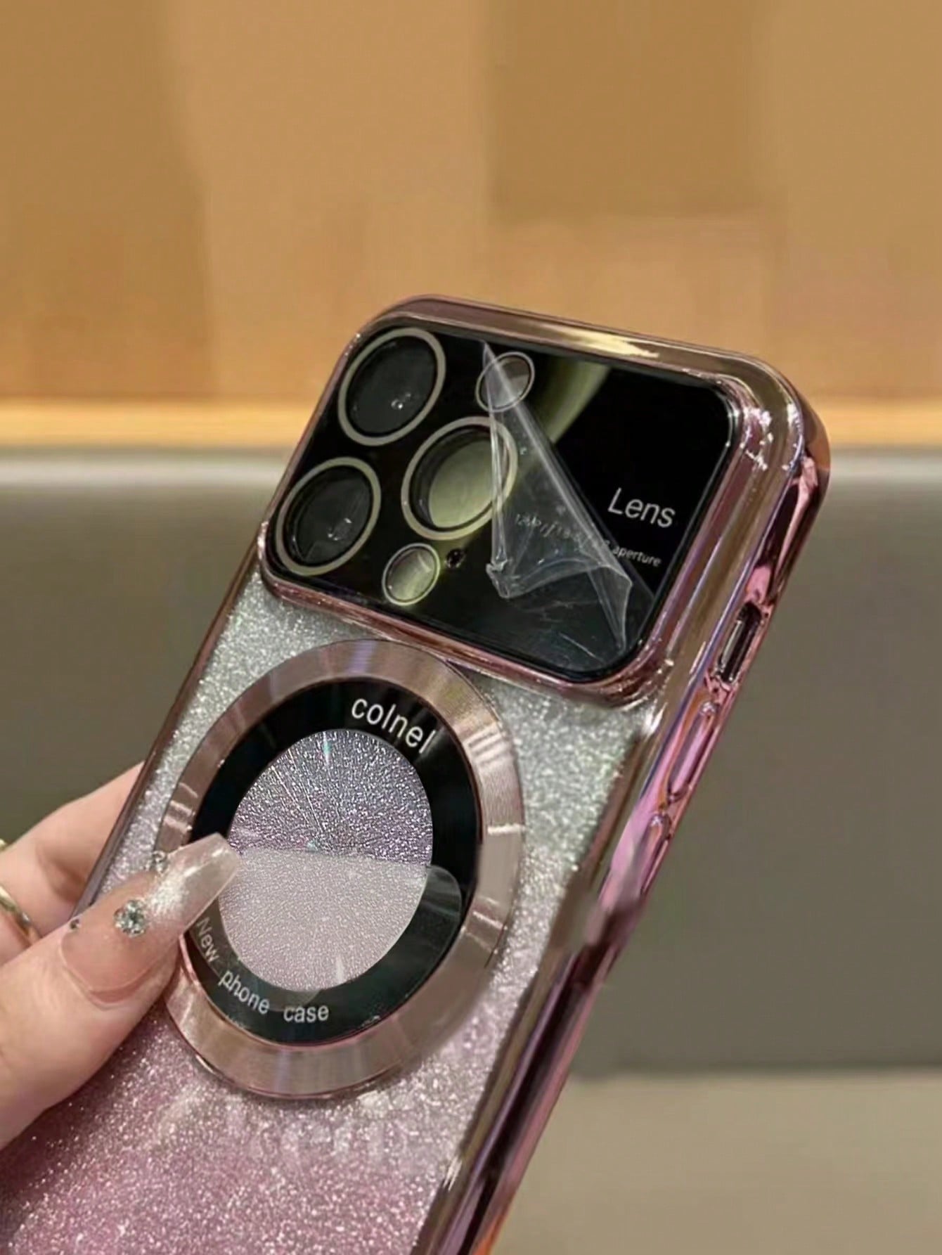 حافظة هاتف مغناطيسية فاخرة مطلية بنوافذ كبيرة لشاحن