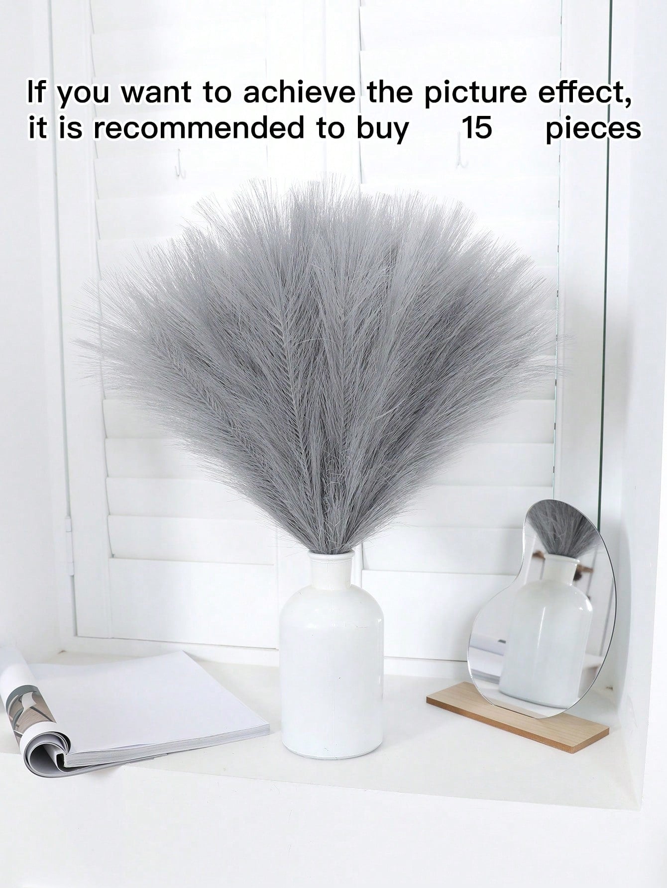 قصب اصطناعي 43 سم / 16.93 بوصة لملء الزهور الكبيرة بالأرض، وديكور عصري