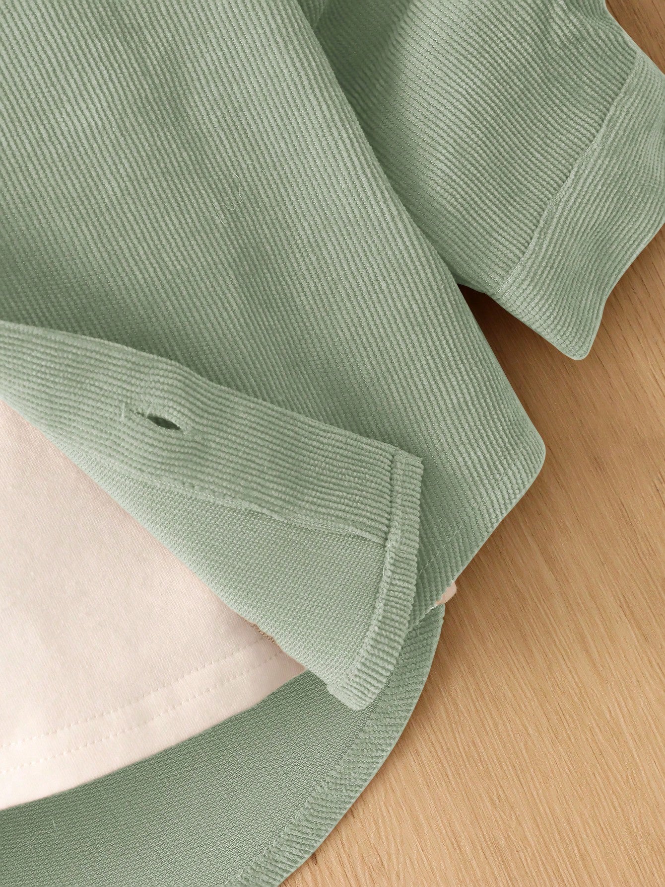 معطف مقنع ألوان متباينة حافة منخفضة وعالي بدون تي شيرت للاولاد الاطفال