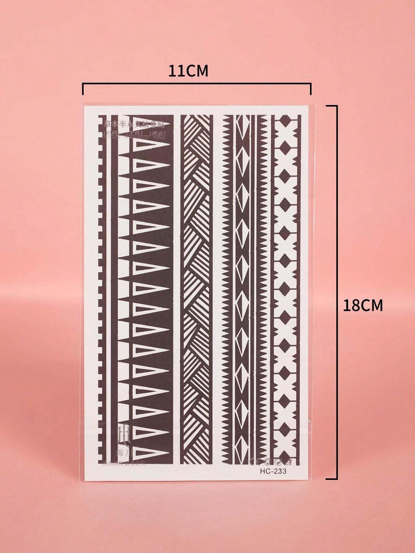 ملصق وشم مؤقت مبتكر للخط المستقيم مقاوم للماء وغير لامع للذراع أو المعصم للرجال تاتو تاتو ابيض ملصق ووشمشم وشم ملصق وشم وشم