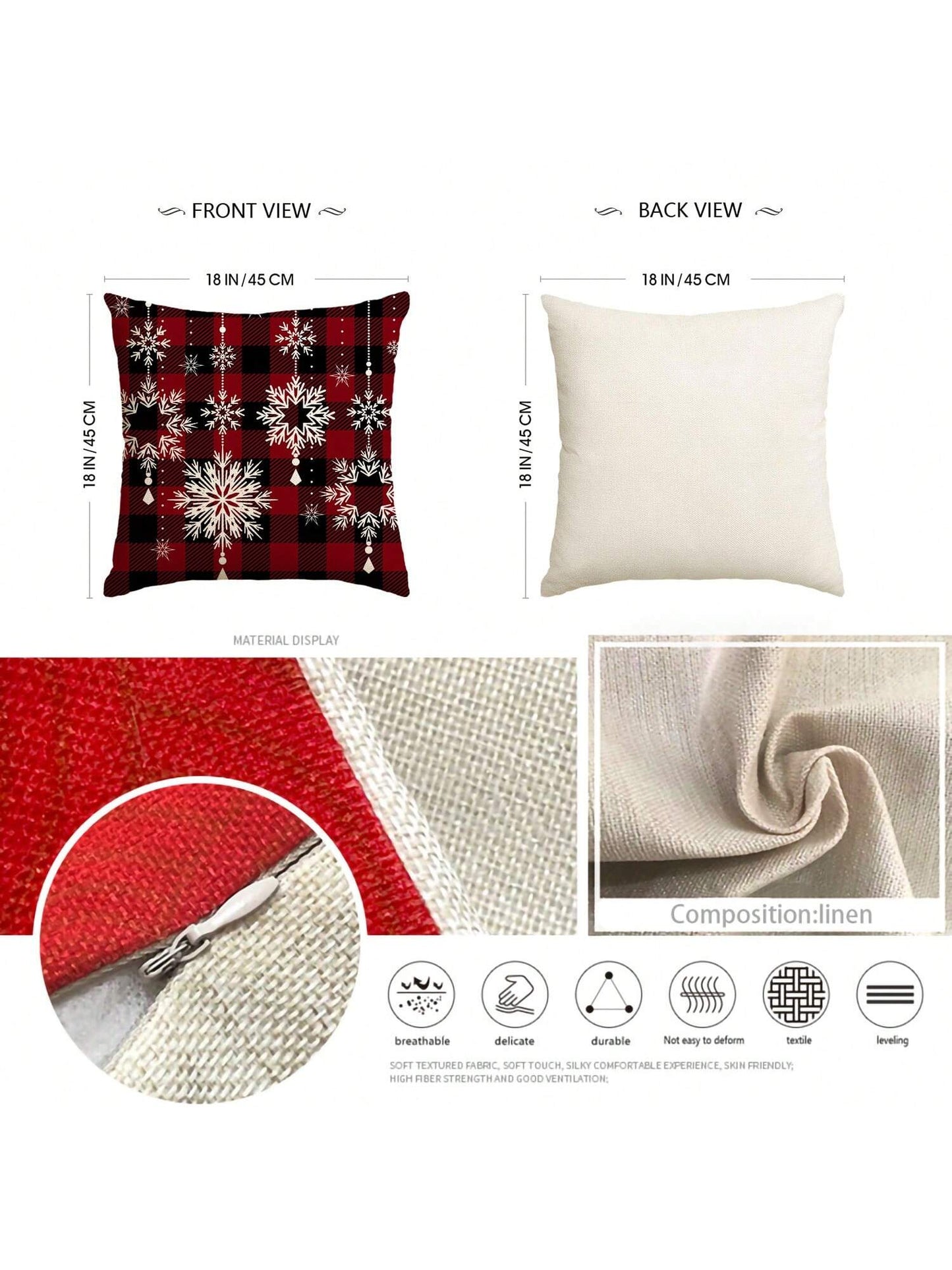 قطعة غطاء وسادة الزخرفية الكتان لديكور المنزل