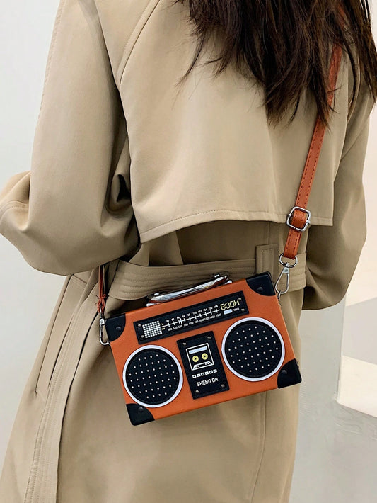 حقيبة يد عصرية صغيرة على شكل راديو