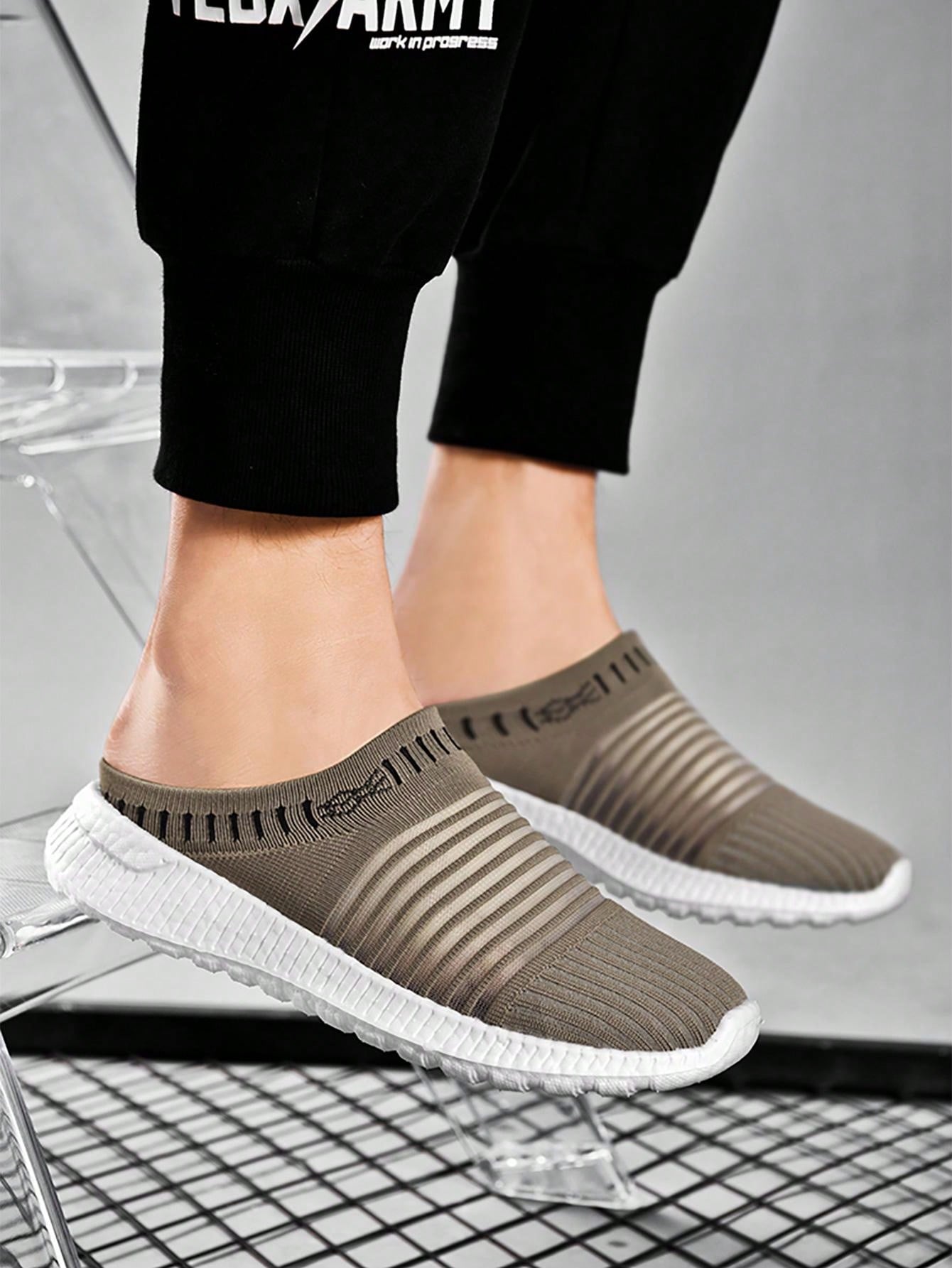 حذاء رياضي نصف شبشب لرجال النعل الناعم المفتوح المثقوب، الأحذية العادية بنكهة الفشار، الأحذية الرياضية للتزلج